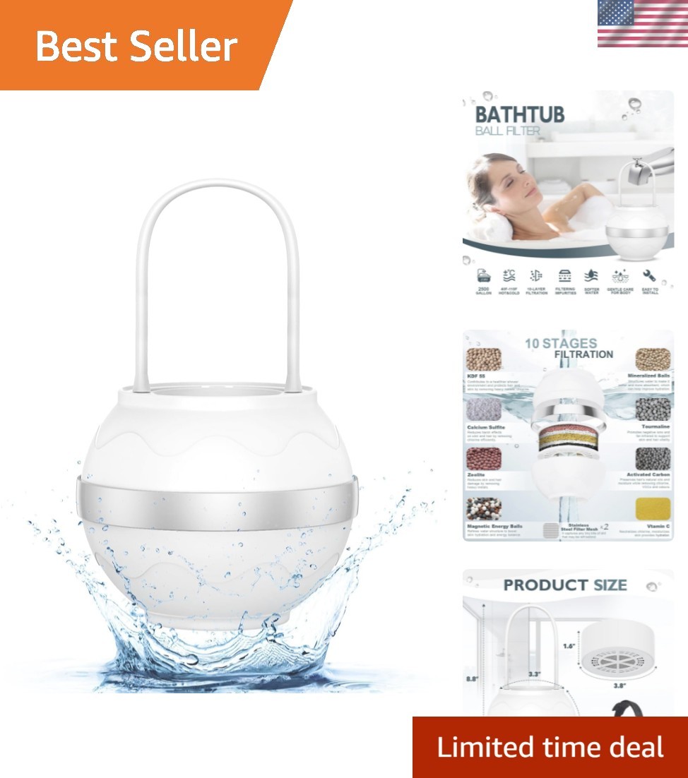 Bath Filter for Tub Faucet – 10 Stages Bath Water Filter 2,500 Gallons, Remov…