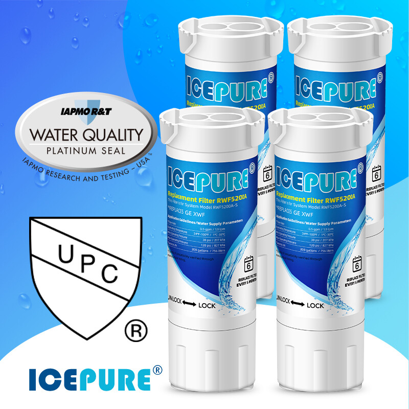 Fit For GE XWF WR17X30702 GBE21 GDE21 Refrigerator Water Filter ICEPURE 4 Pack