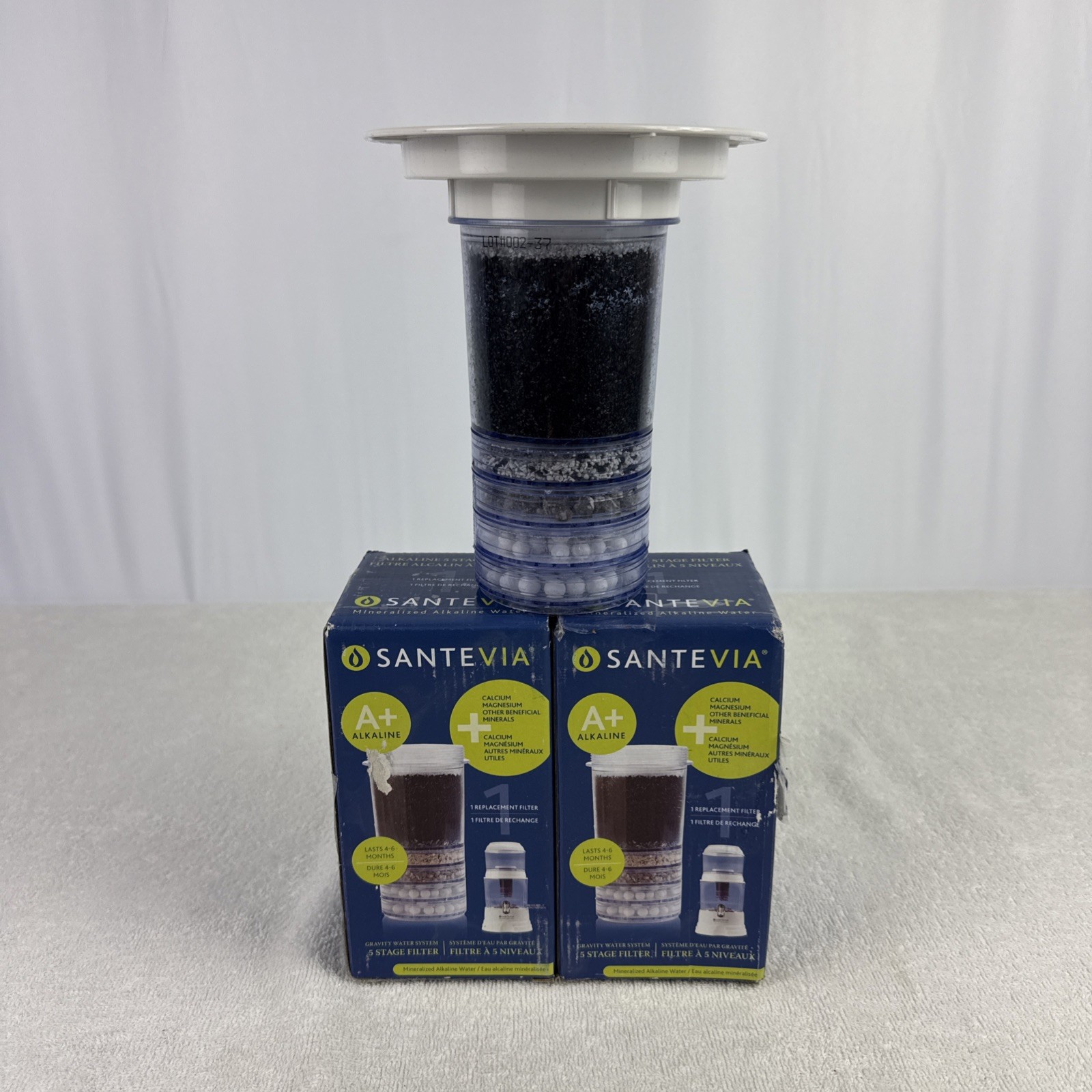 Lot of 3 Santeria Alkaline Gravity Water System Main Filters – 5 Stage