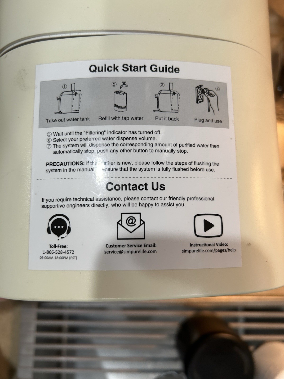 SimPure Y7P-BW UV Countertop Reverse Osmosis Water Filter – NSF 58 – Used