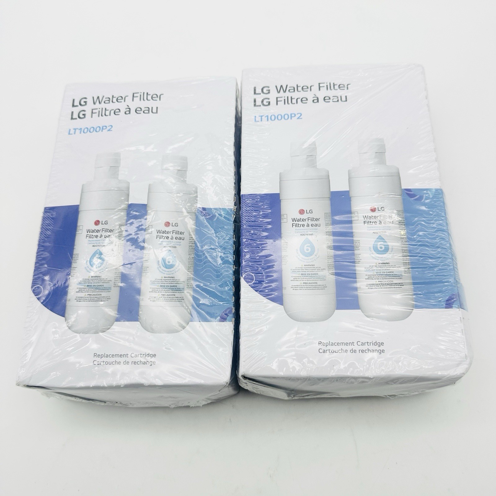 2 Pk 2x Genuine LG LT1000P2 6-Month / 200 Gal Refr Replacement Water Filter