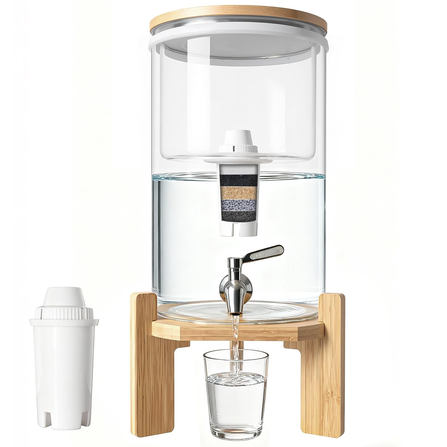 water filter dispenser Countertop water purifier System 2.1 Gallon Glass wate…