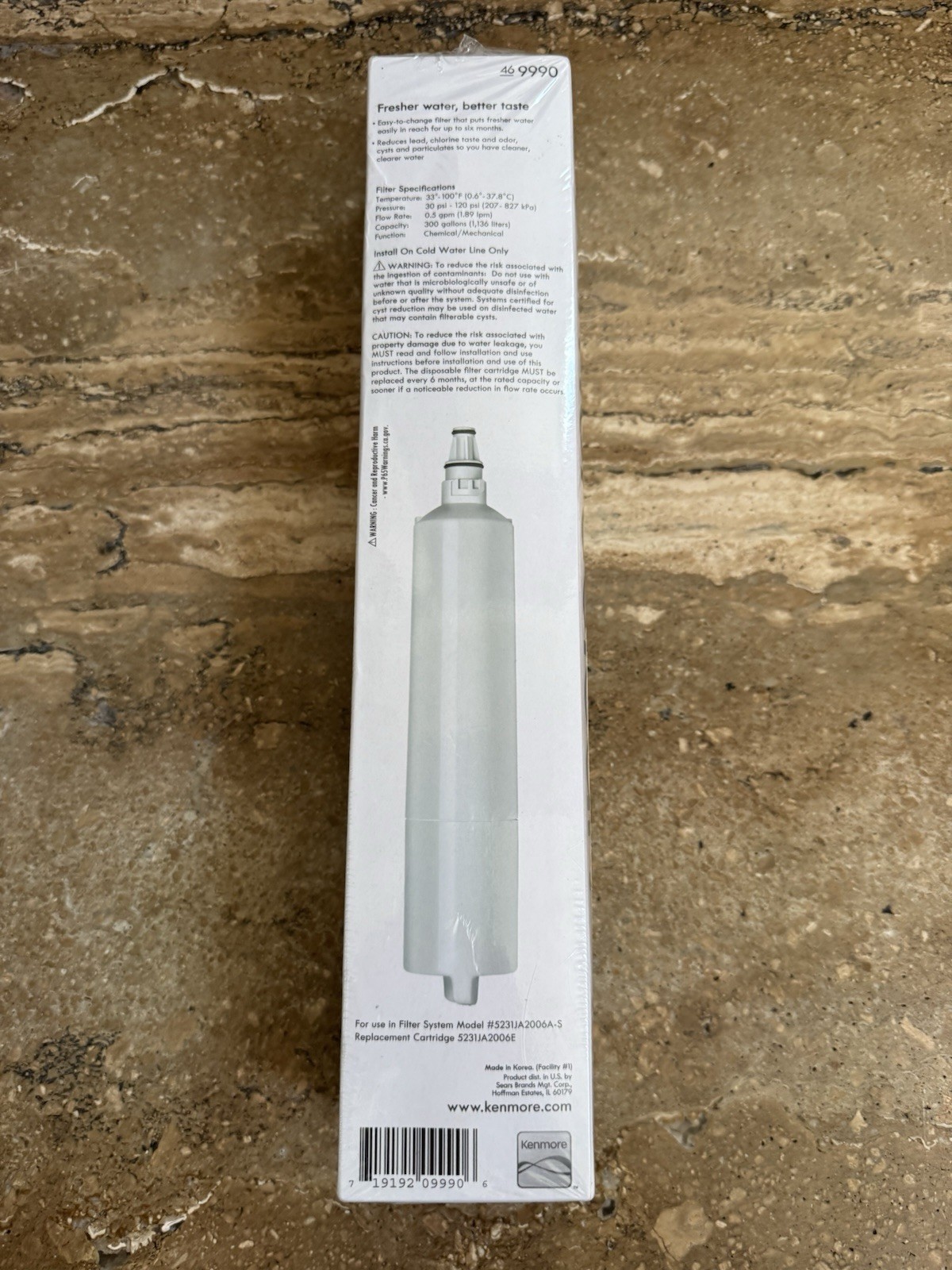 KenmoreClear! Premium Refrigerator Water Filter 46-9990 Brand New Sealed