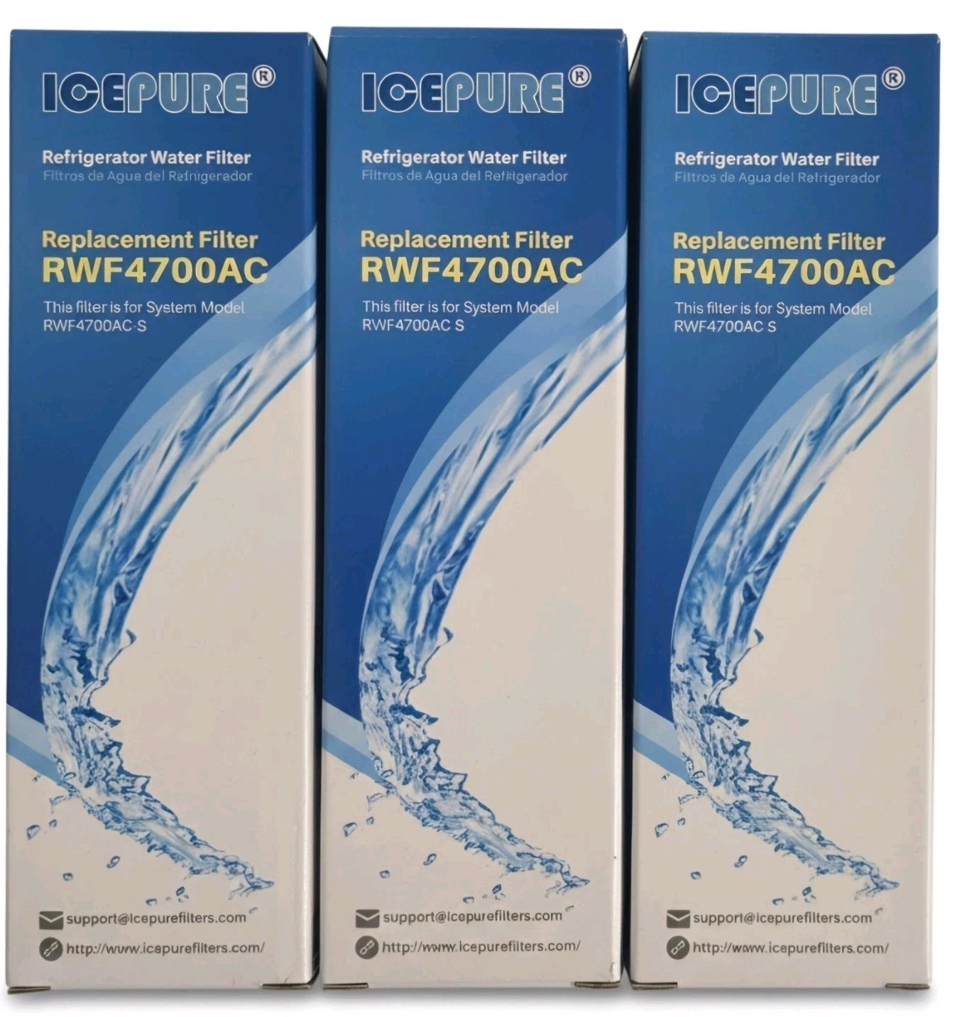 ICEPURE RWF4700AC Refrigerator Water Filter 3 Pack Replaces LG LT1000P New