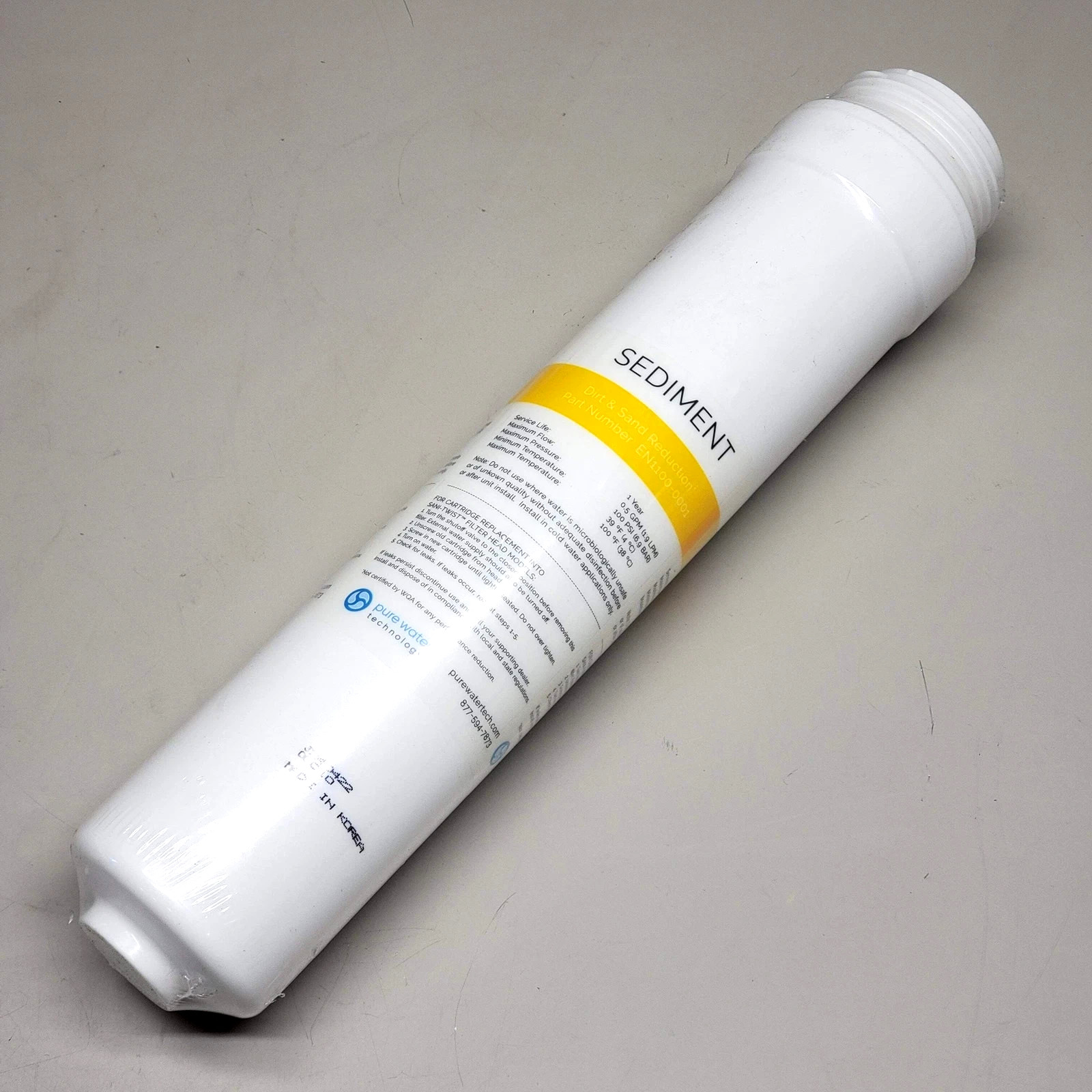 PURE WATER Sediment Water Filter 12″ EN1100-0001 Dirt & Sand Reduction