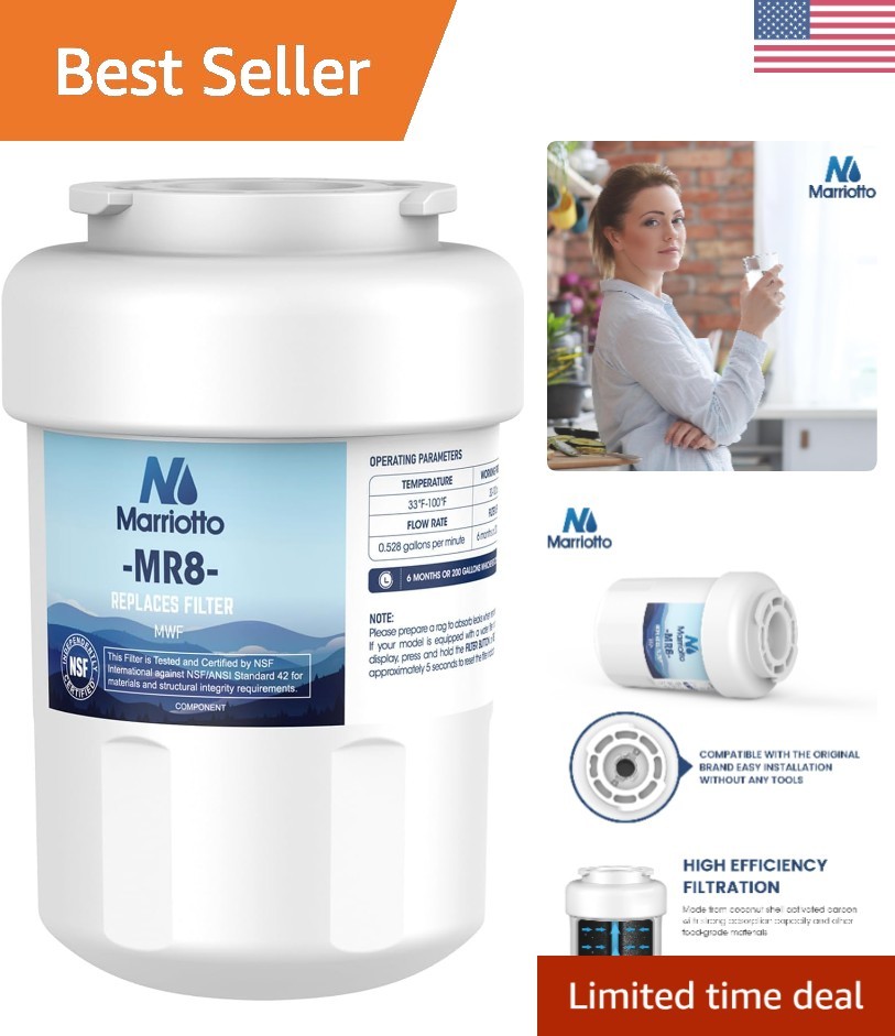 Long-Lasting NSF Certified Water Filter – Fits Various Refrigerators, 1 Count