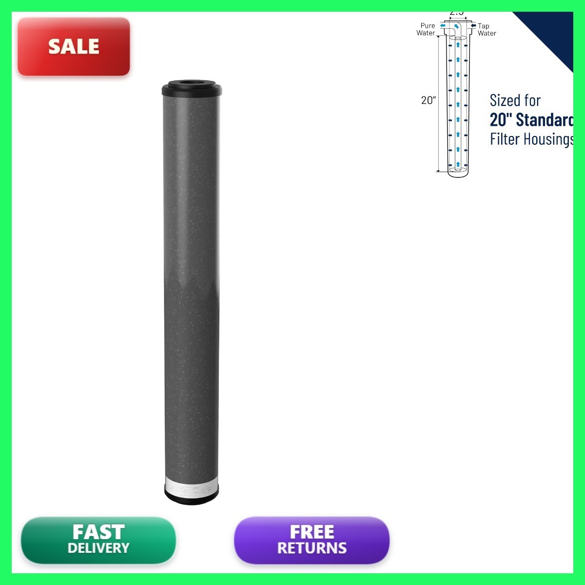 Pentek PCF1-20MB Deionization Water Filter 20-in Mixed 1 Pack Bed