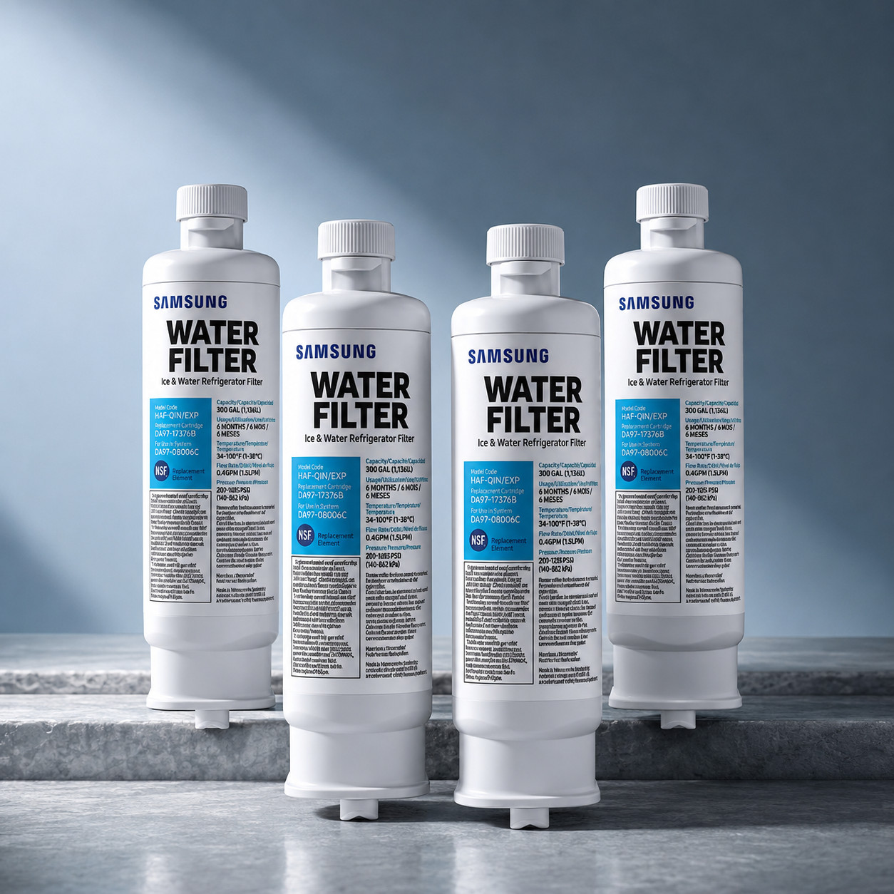 4 PACK Samsung DA97-17376B HAF-QIN/EXP REFRIGERATOR Water Filter US free ship