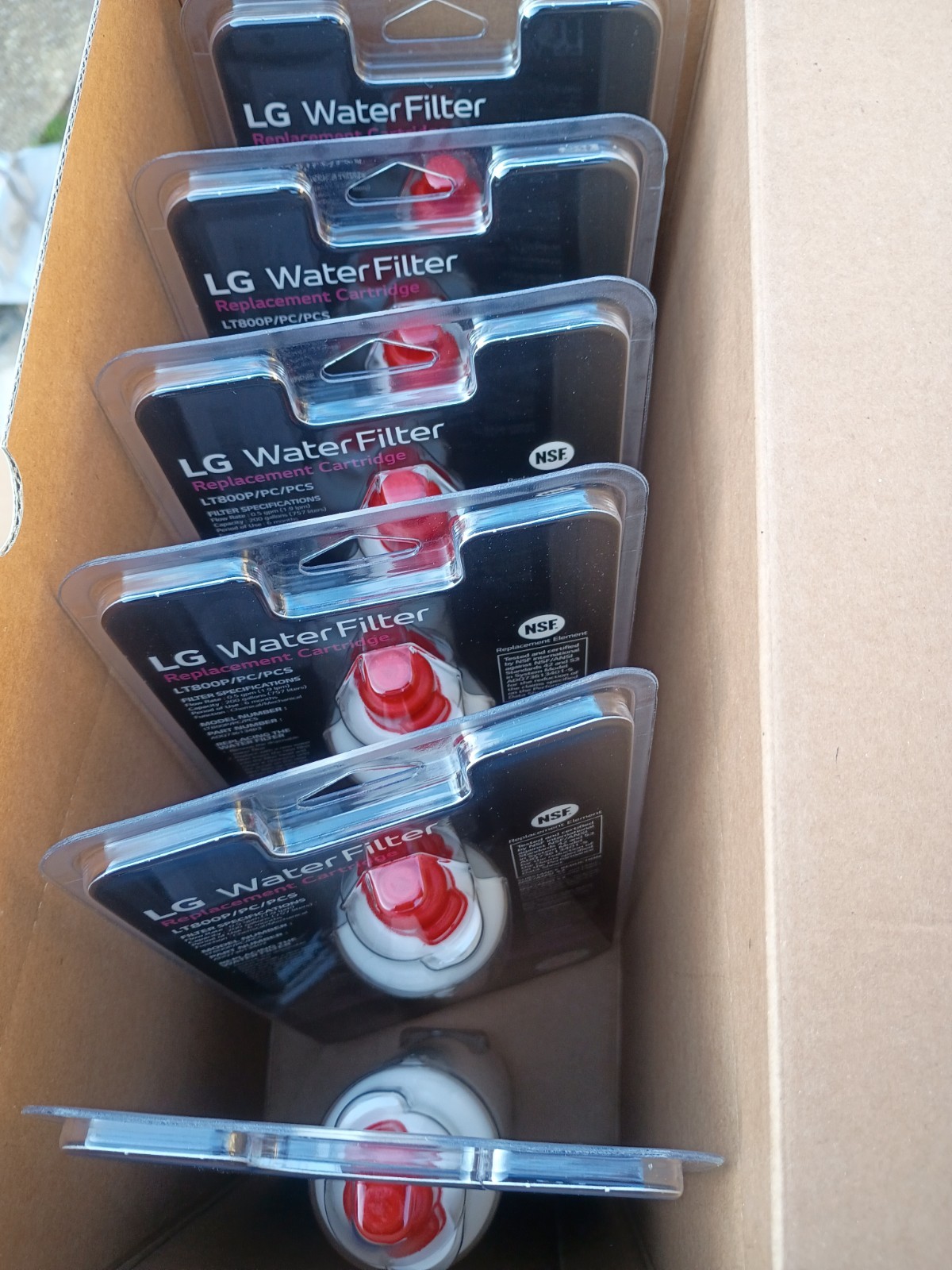 LG LT800P Refrigerator Water Filter ADQ73613403 NSF Certified Genuine OEM 6 Pack