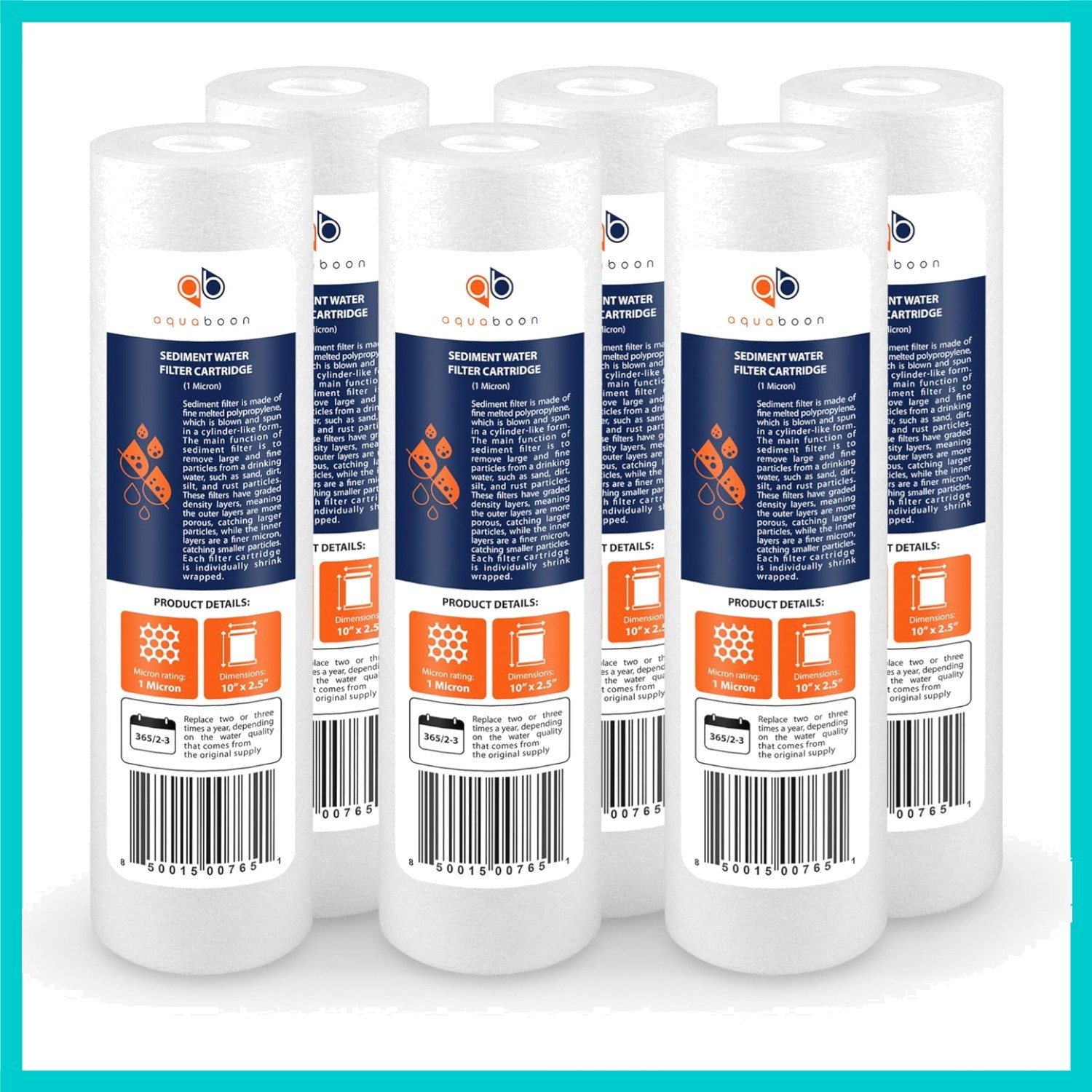 10×2.5-Inch NSF Certified Sediment Filter – 6-Pack for Optimal Water Purity