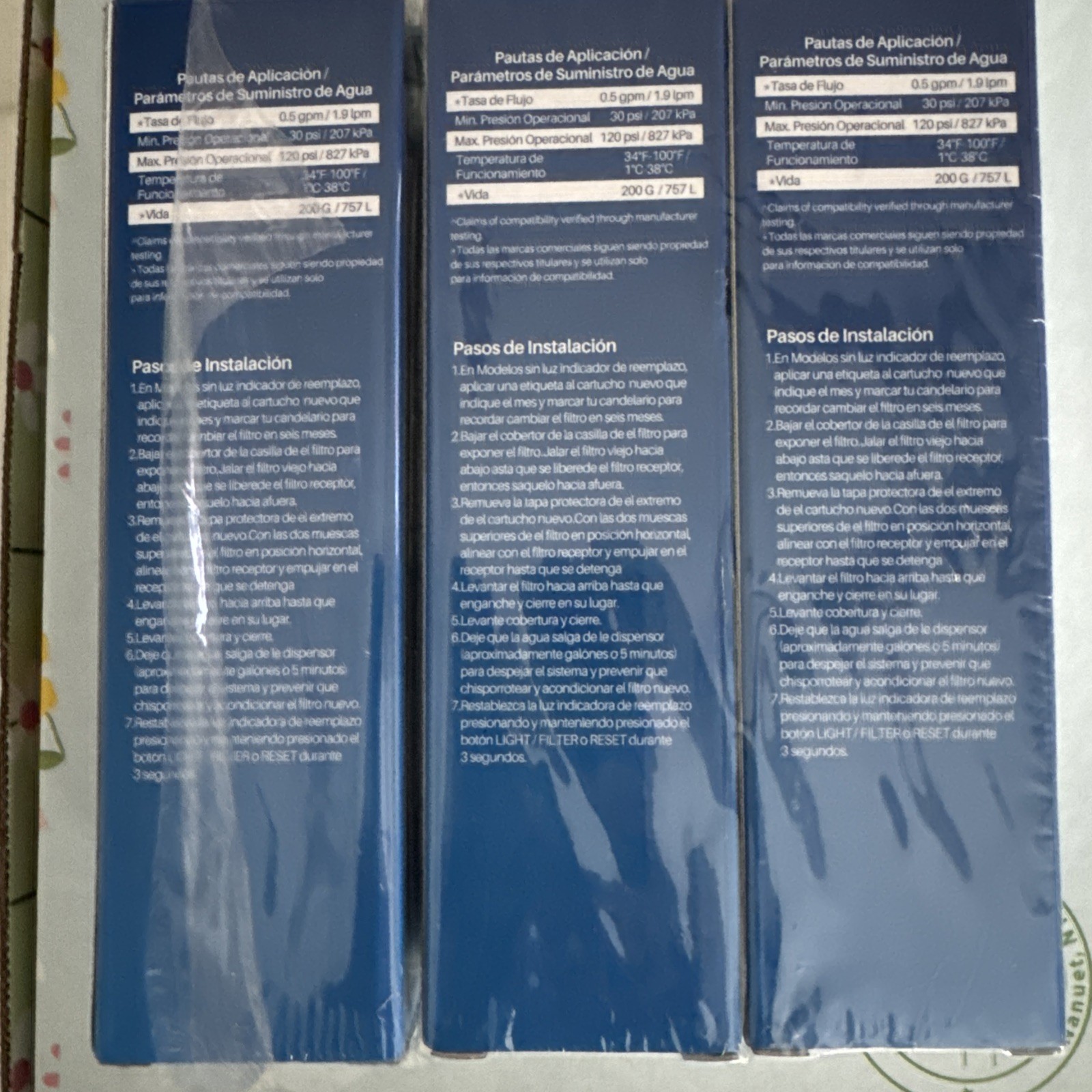 LOT of 3 SEALED PUREPLUS Replacement Refrigerator Water Filters PP-RWF1200A