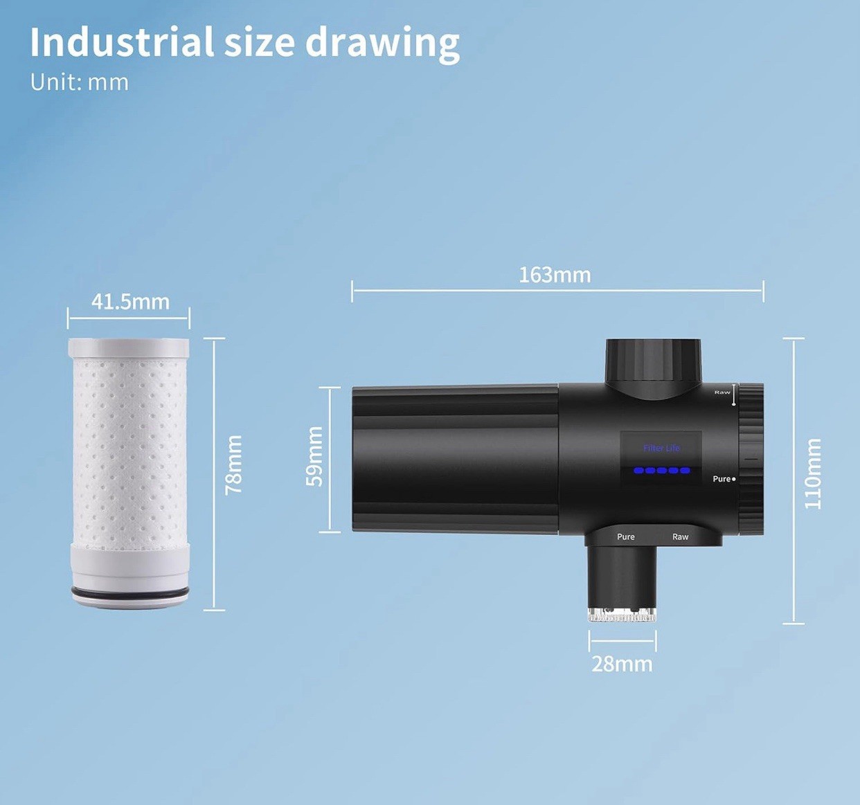 Faucet Water Filter 3.0 LED Display 3000-4000L Reduces Lead Chlorine Metals