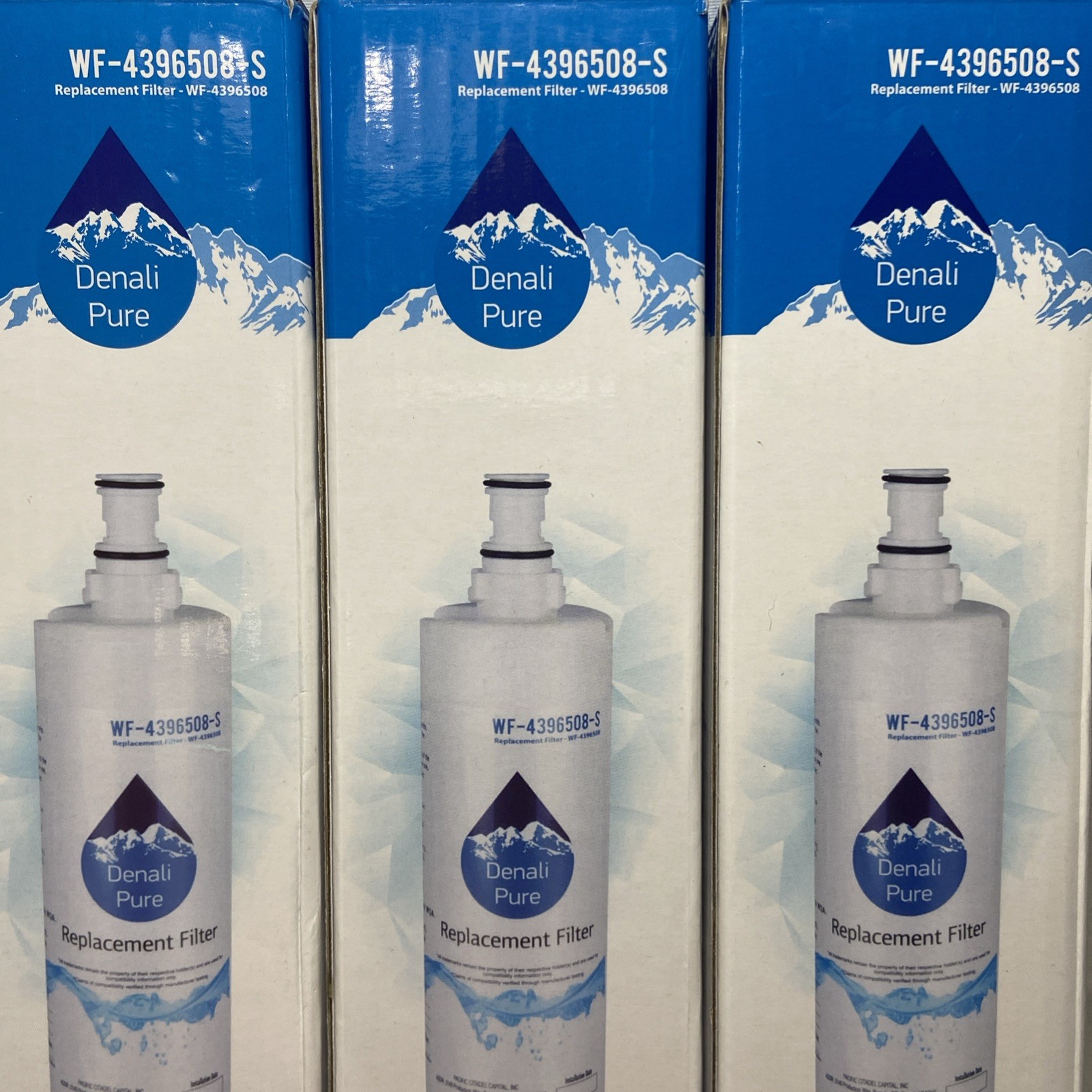 New Lot of 3 Refrigerator Water Filter Denali Pure WF-4396508-S For Whirlpool