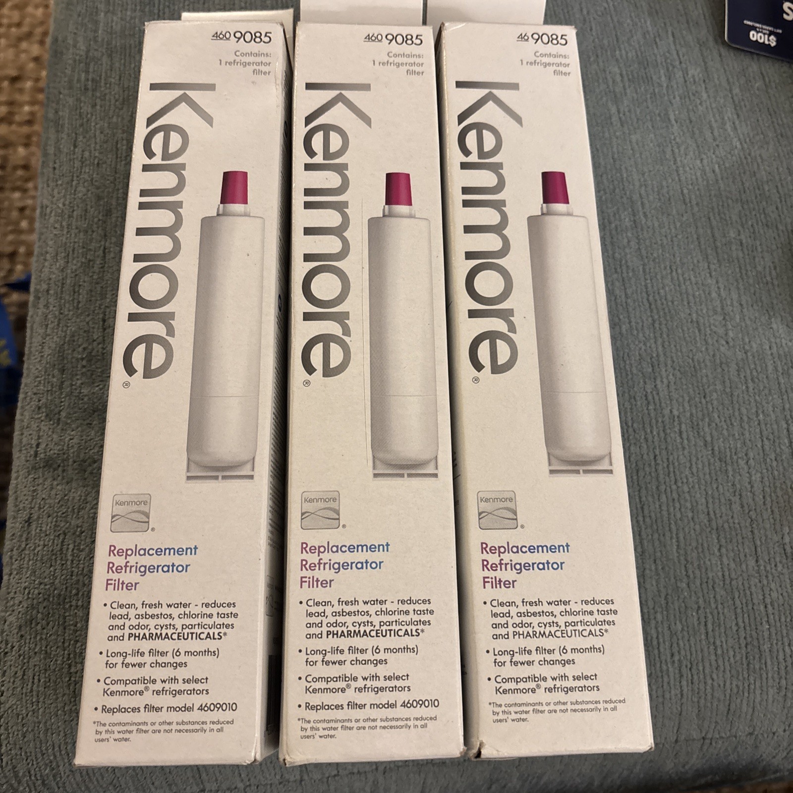 3 Pack Kenmore 9085 469085 Genuine Refrigerator Water Filter New Sealed 46-9085