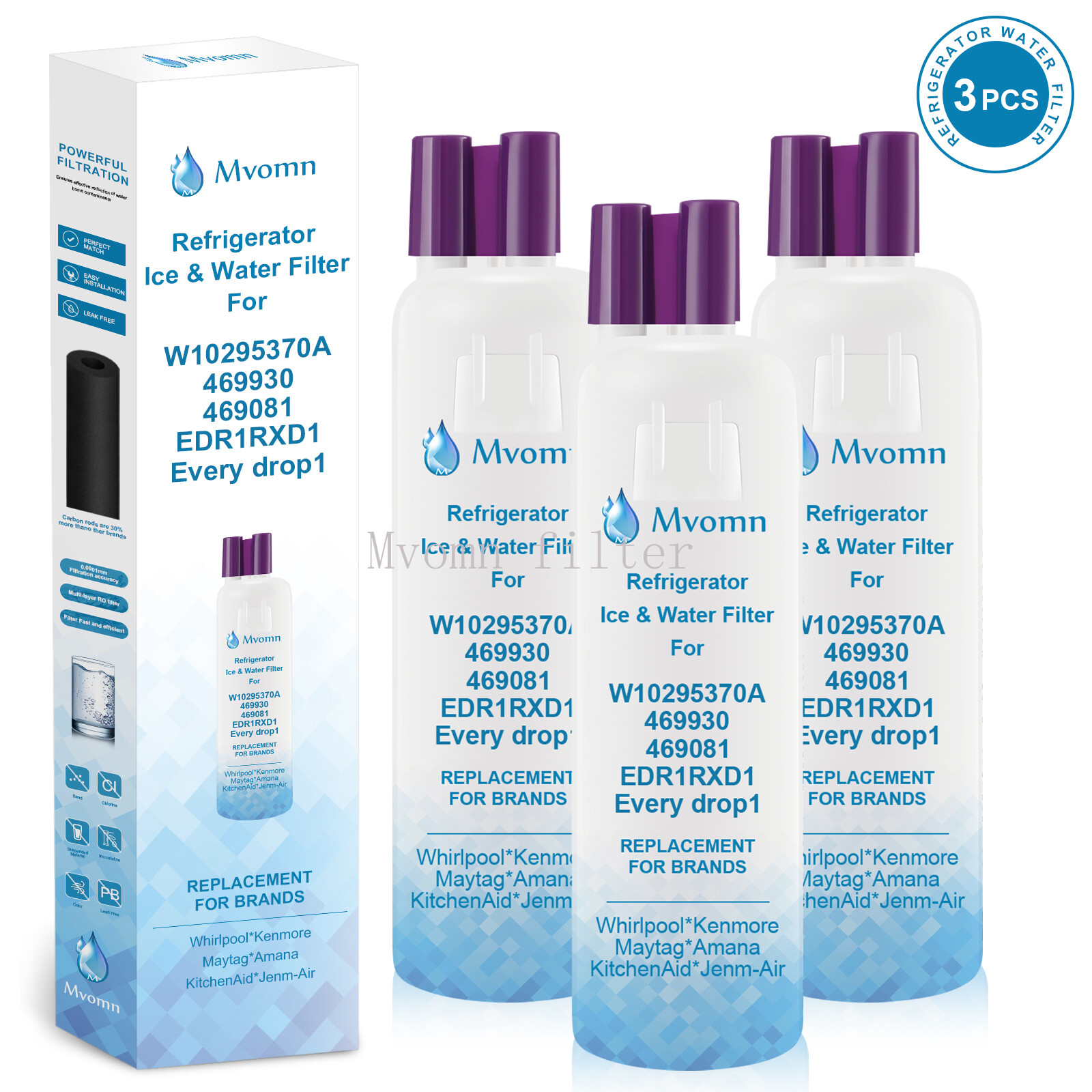 46-9930 WRL767SIAM WRS322FDAB WRS325FDAB WRS526SIAH WRS537SI 469081 Water Filter