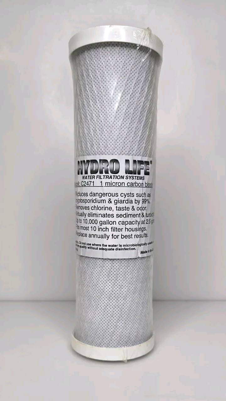 Hydro Life C-2471 52418 Replacement Filter Cartridge 1 Micron Carbon Block NEW