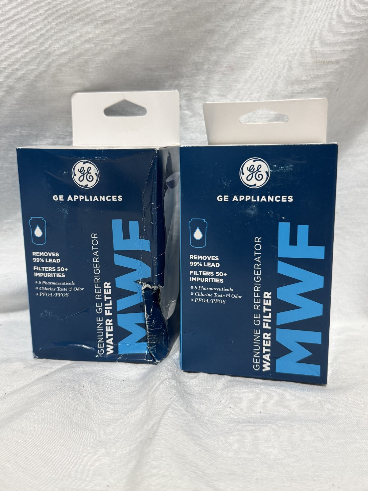Lot of 2 Genuine GE SmartWater MWF Refrigerator Water Filter Replacement OEM