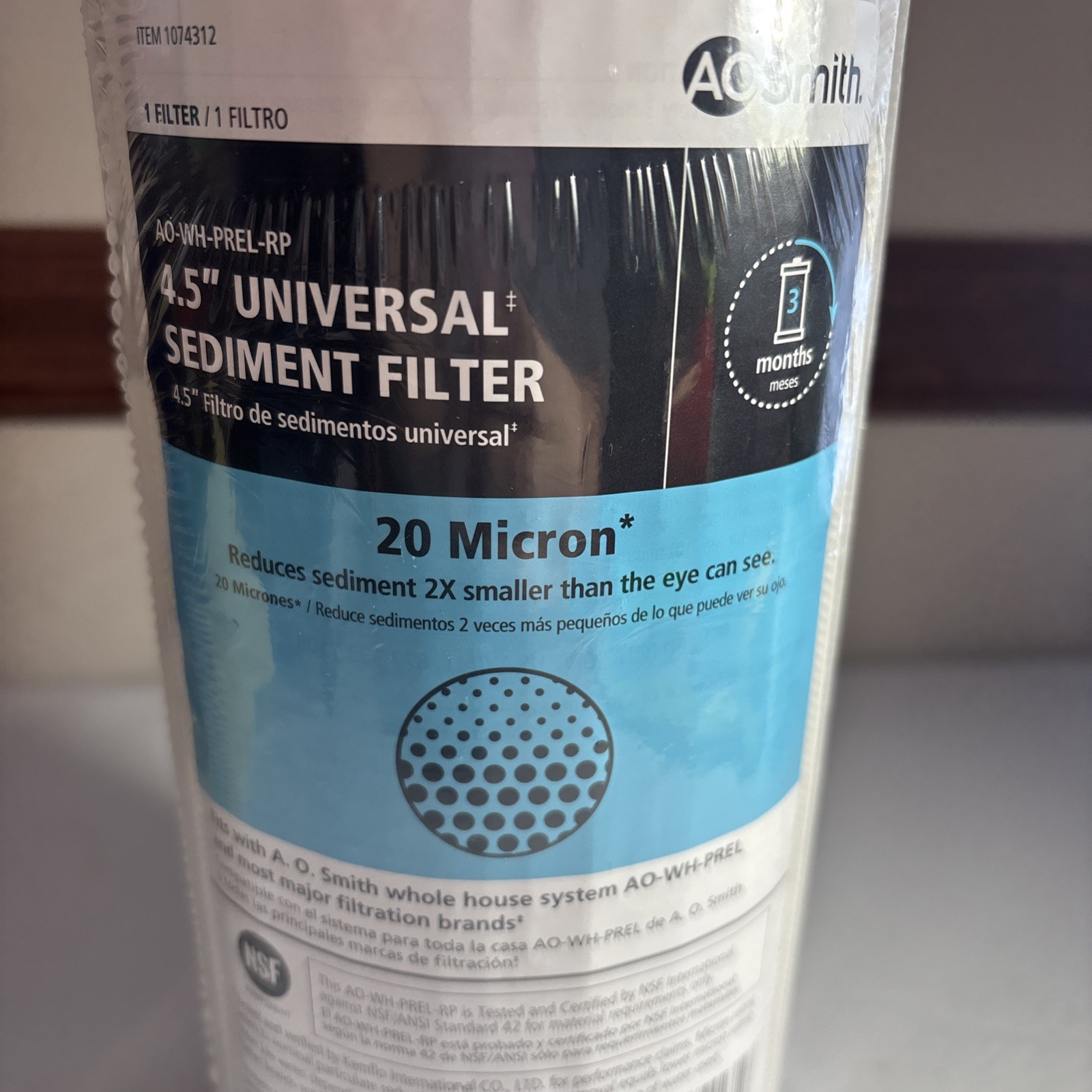 4.5″x10″ 20 Micron Sediment Water Filter Replacement Cartridge AO-WH-PREL-RP
