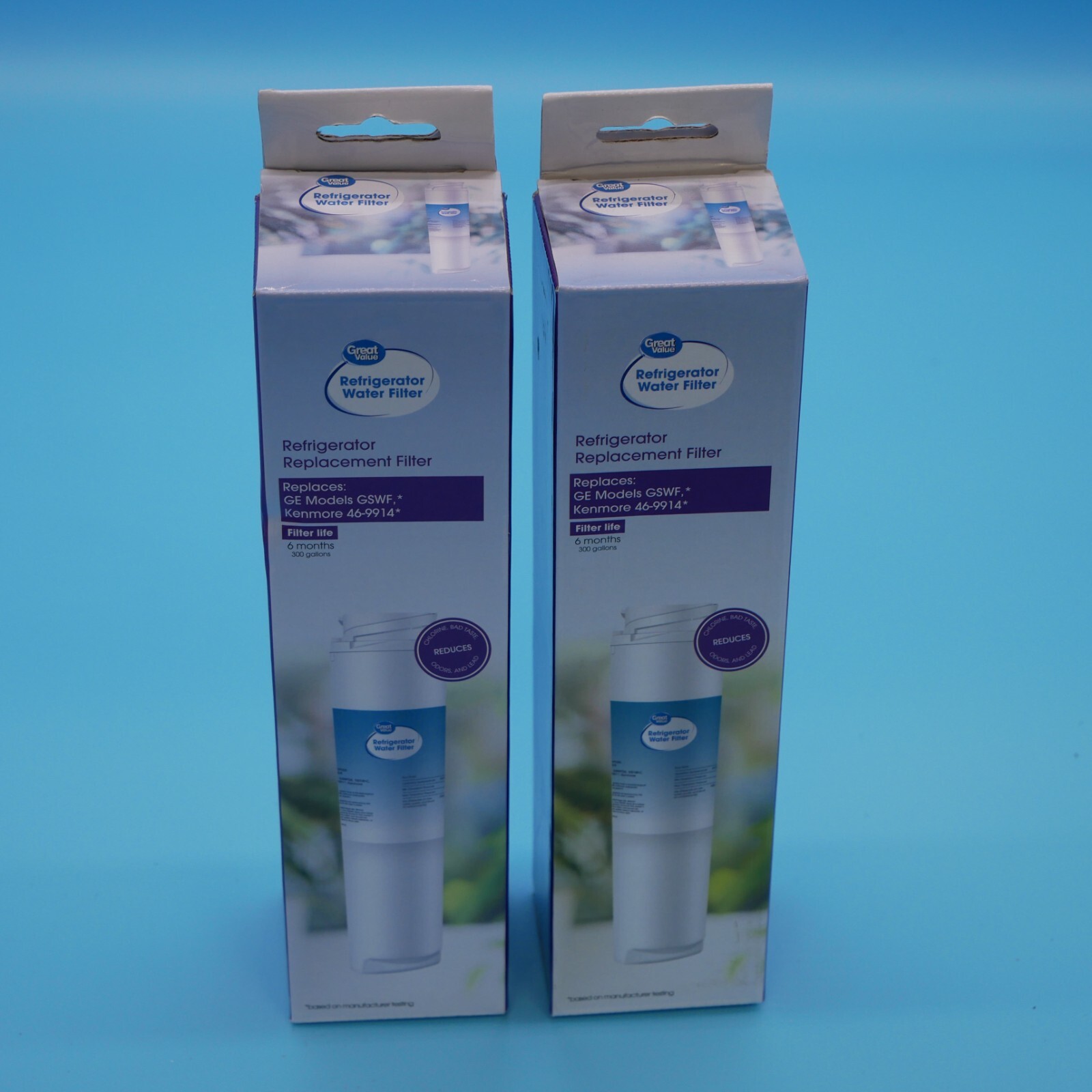(2)Great Value Refrigerator Replacement Water Filter for GE GSWF &Kenmore46-9914