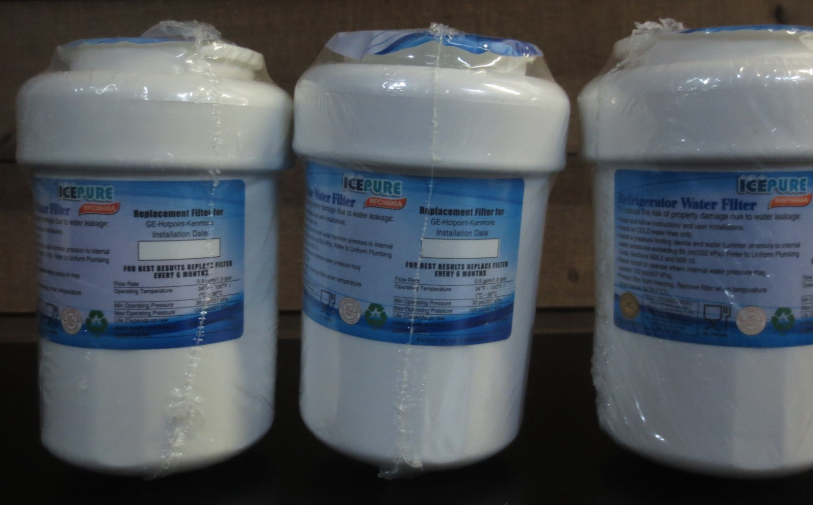 ICEPURE RWF0600A Refrigerator Water Filter – 3 PACK