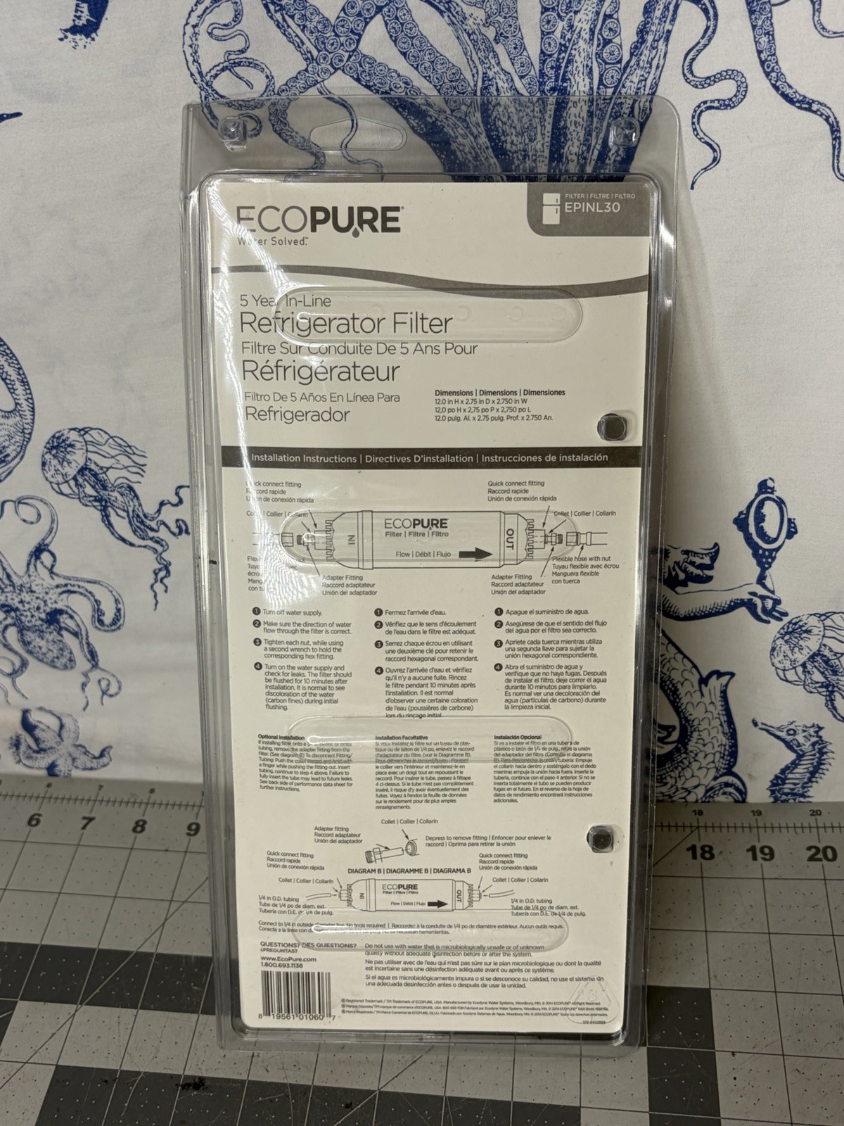 EcoPure EPINL30 5 Year In-Line Refrigerator Filter (H2)