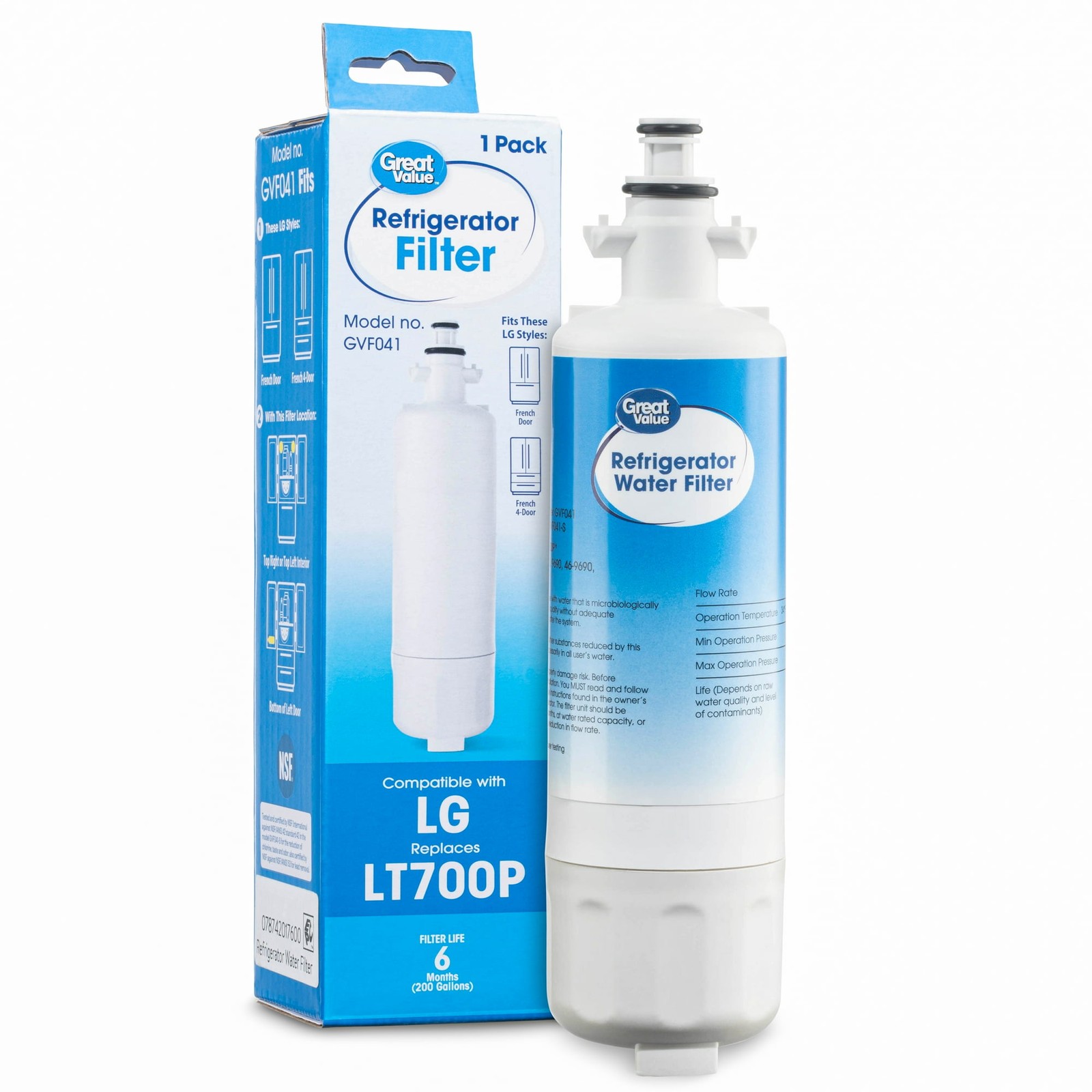 Replacement Refrigerator Water Filter, Compatible with LG LT700P,Kenmore 46-9690