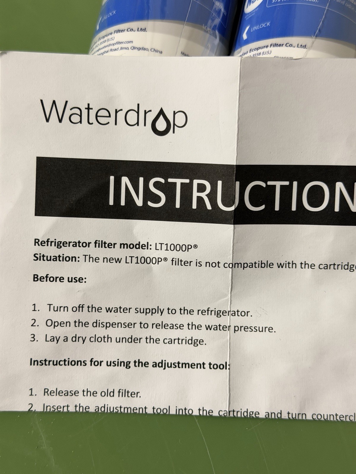 Waterdrop ADQ747935 MDJ64844601 Water Filter, WD-F46 for LG Fridge *SET OF 2*