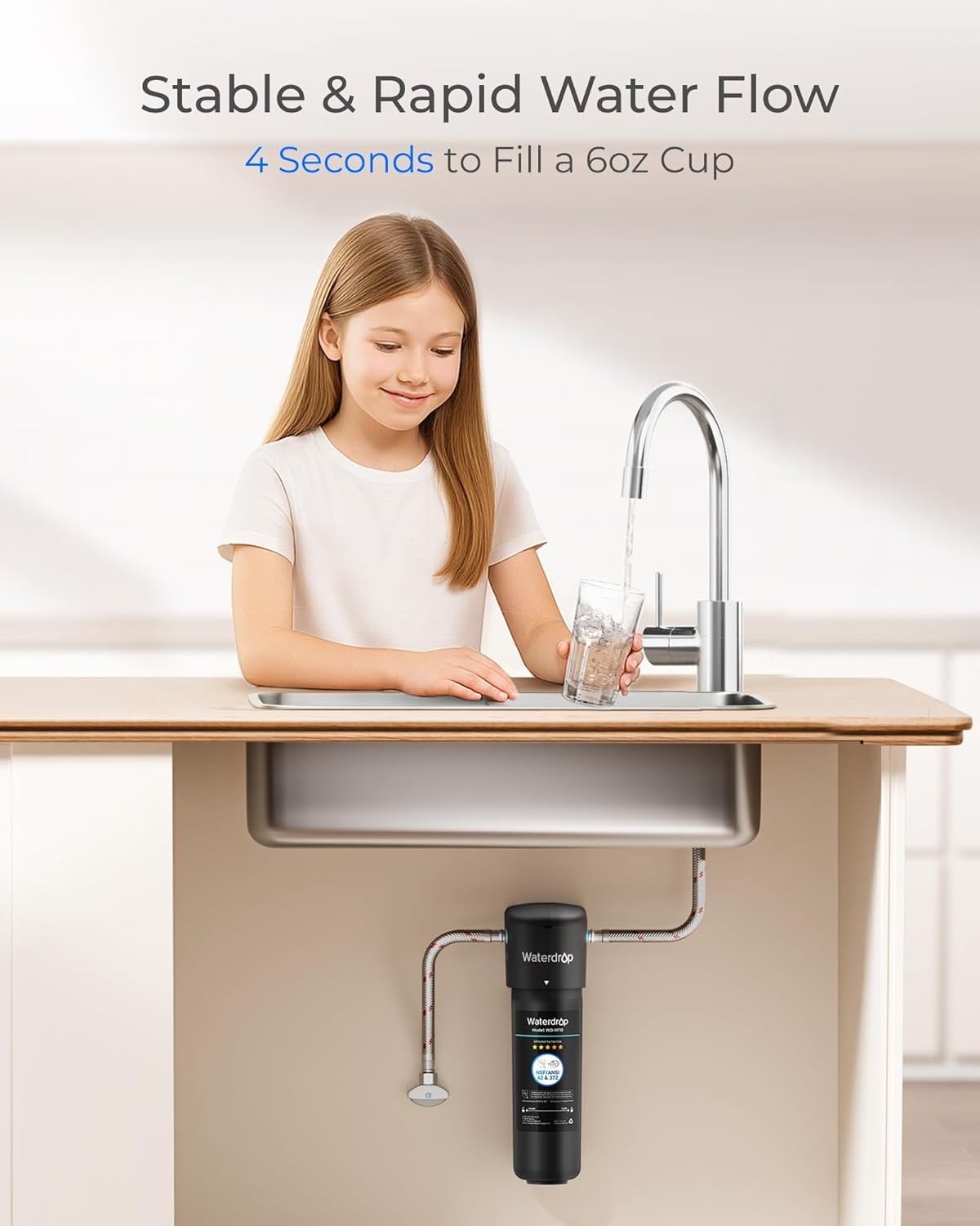 Waterdrop RF10 Replacement for 10UA/10UB Under Sink Water Filter, 2 PACK