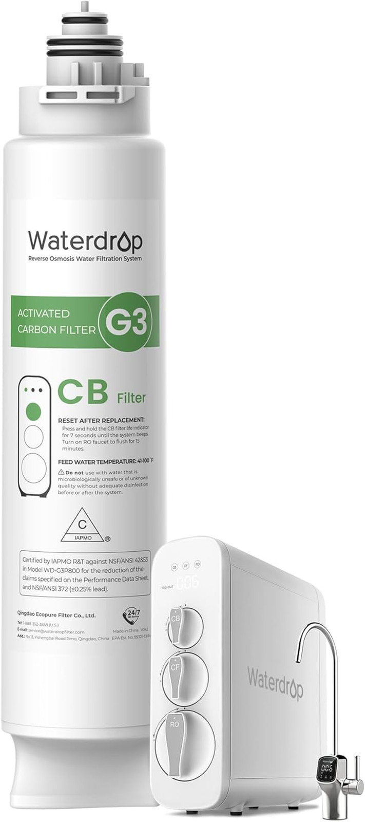 Waterdrop WD-G3-CB Filter, Replacement for WD-G3-W, WD-G3P600 and WD-G3P800-W Re