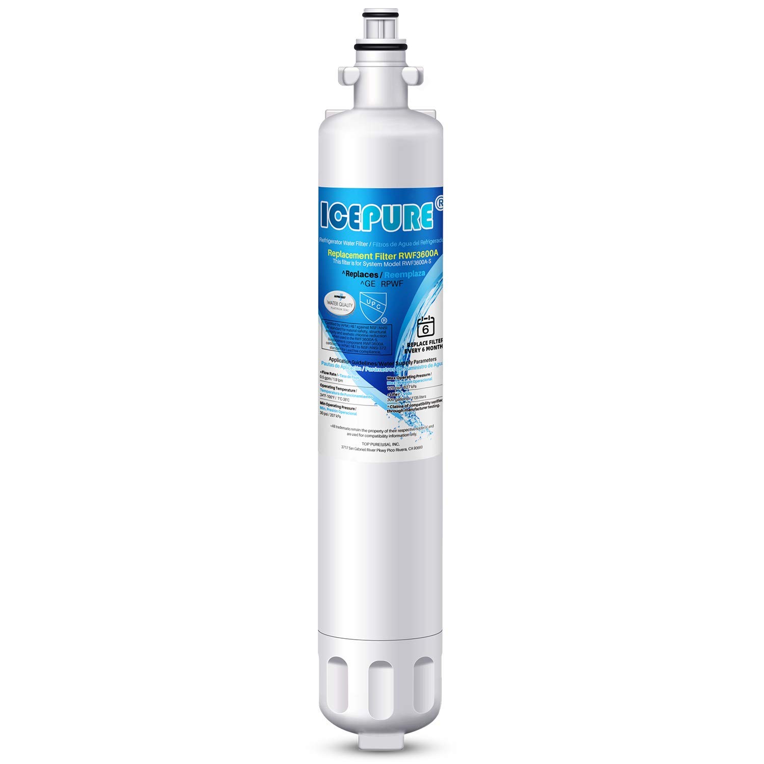 ICEPURE RPWF Refrigerator 1 Count (Pack of 1), Blue-Chlorine, Odor Removal