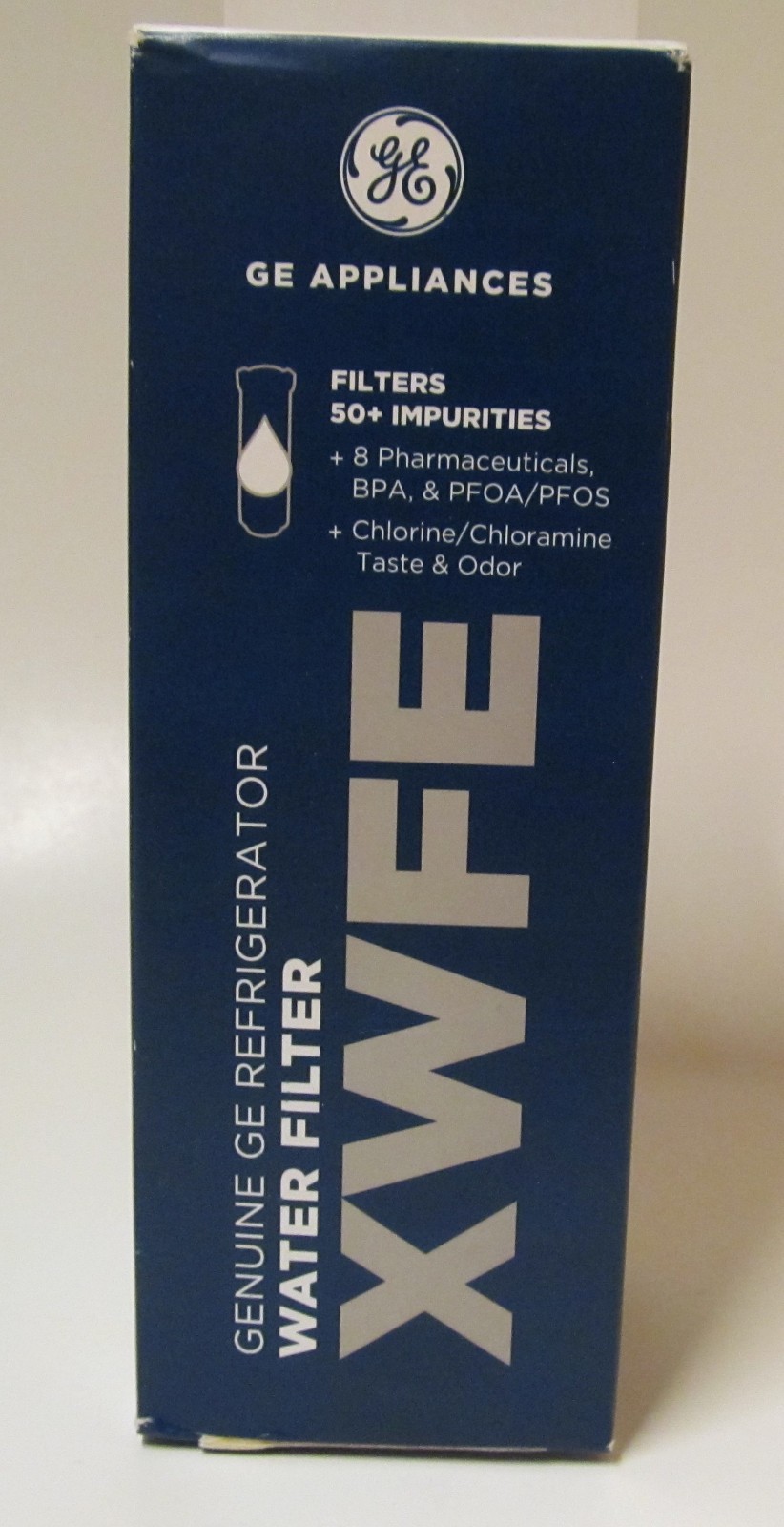 GE XWFE replacement refrigerator water filter, new, factory sealed