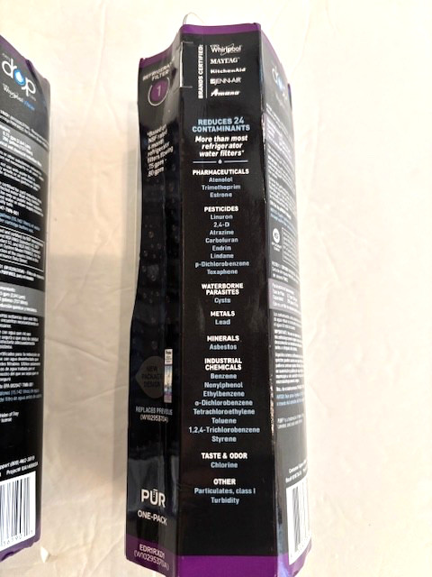 2 PACK ΕVΕRYDROP ΕDR1RXD1 Refrigerator ICE Water Filter 1 Replacement White NEW