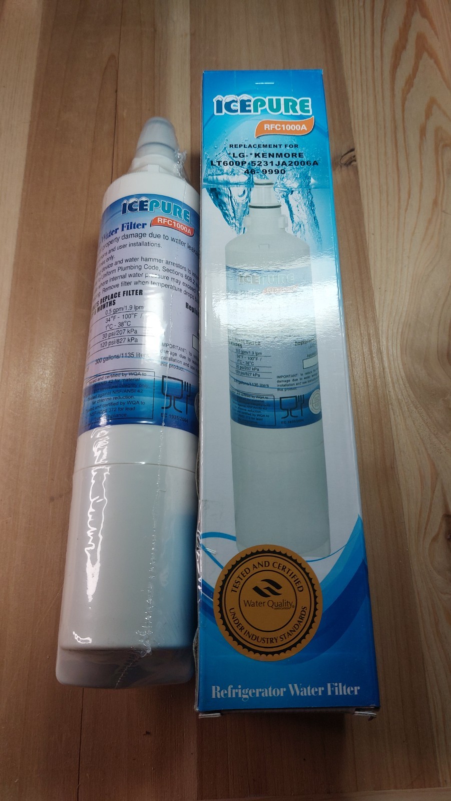 New ICEPURE refrigerator water filter RFC1000A for LG LT600P / Kenmore 9990