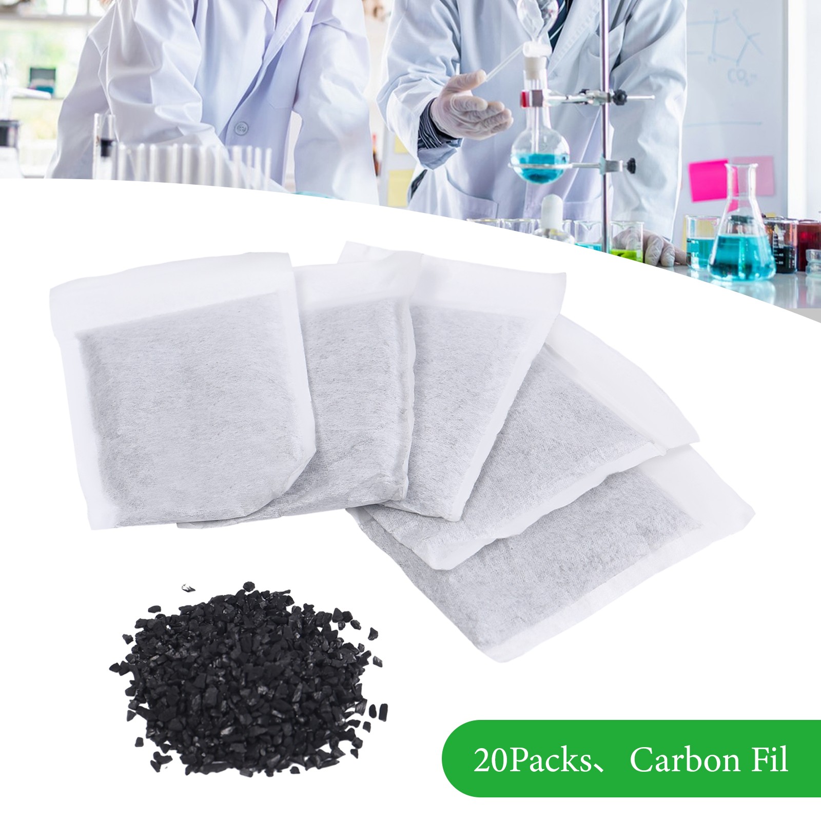 20 Pcs Activated Charcoal Carbon Filter Bags For Water Distiller Purifier 20PACK