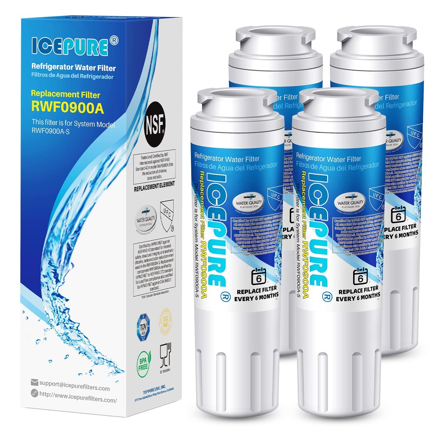 4 PACK Fit For Maytag UKF8001 RFC0900A UKF8001P UKF8001AXX-750 Water Filter