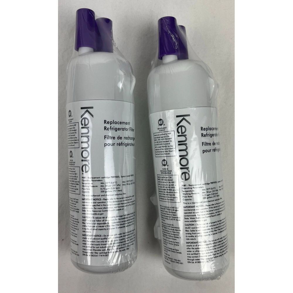2 Pack Kenmore 9081 Replacement Refrigerator Water Filter 46-9081 Sealed