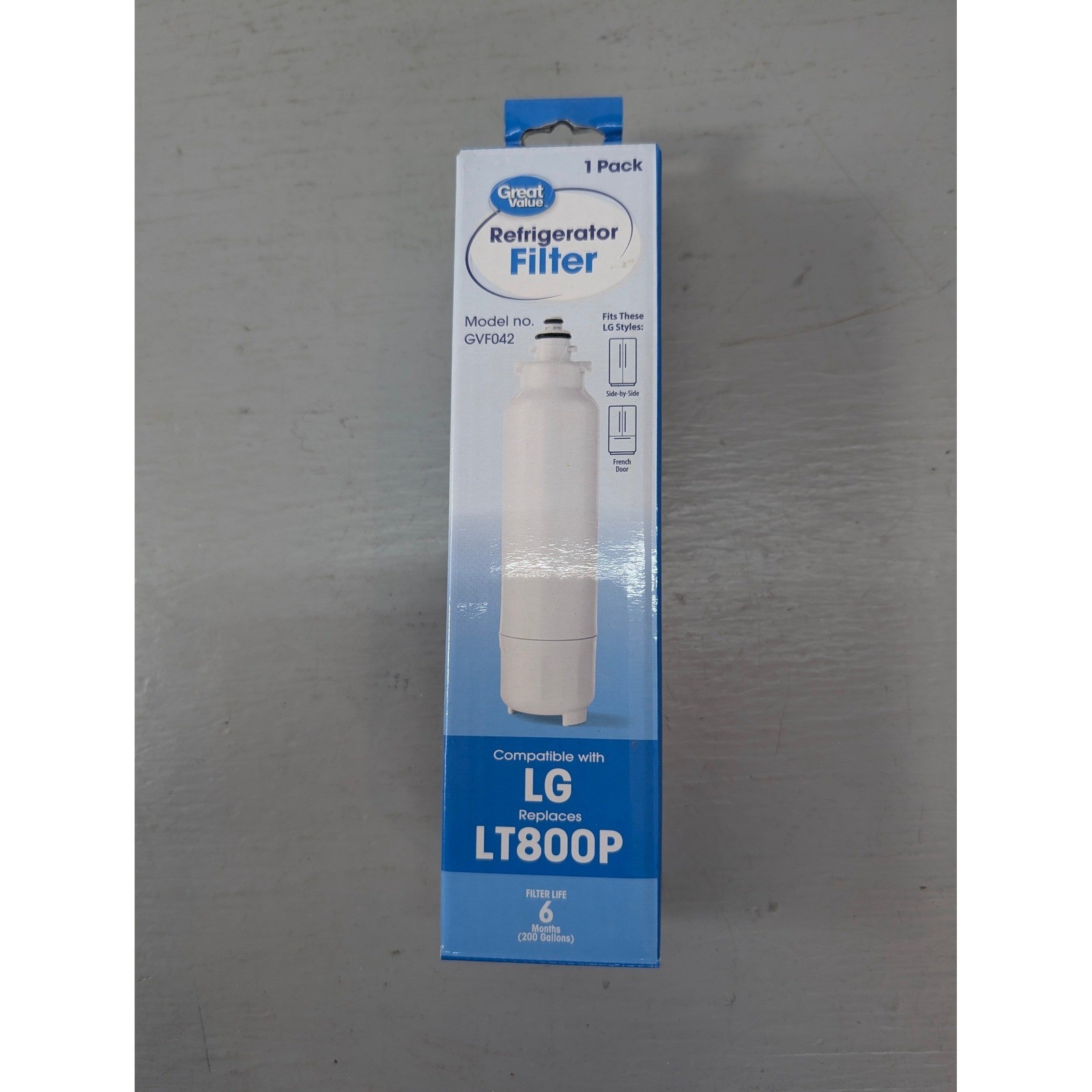 Great Value Refrigerator Filter GVF042 Replaces LG LT800P 6 Months 200 Gal NEW