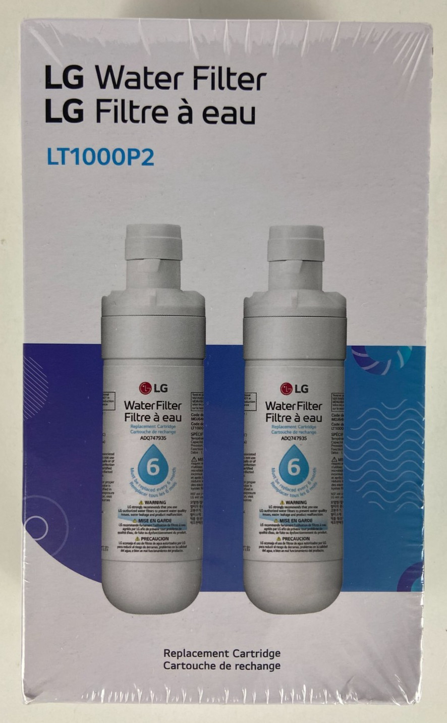 LG Water Filter Replacement Cartridge LT1000P2 Genuine OEM Filter 2 Pack