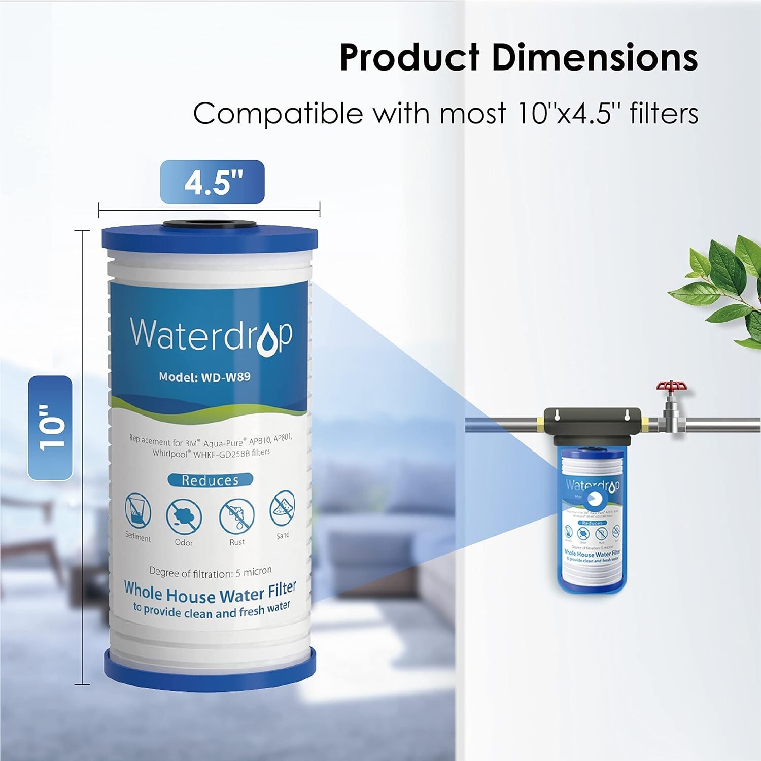 Waterdrop AP810 Whole House Water Filter, Replacement for 3M® Aqua-Pure® AP810,4