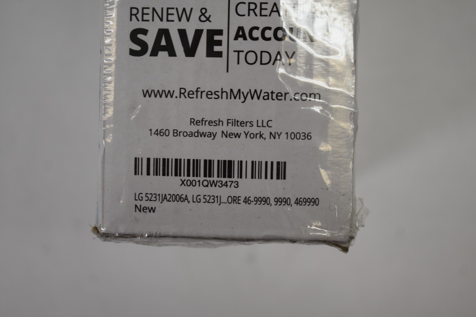 Lot of 2 Refresh Refrigerator Water Filters R-9990 Replacements For LG LT600P