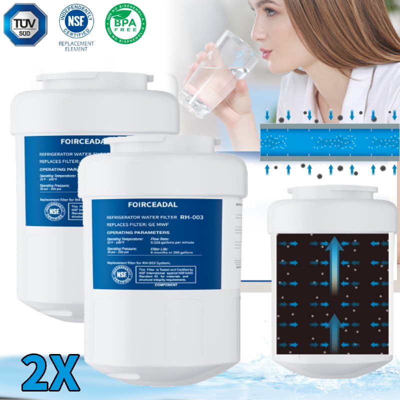 Replacement 2PACK For GE MWF MWFP GWF 46-9991 Smartwater Fridge Water Filter