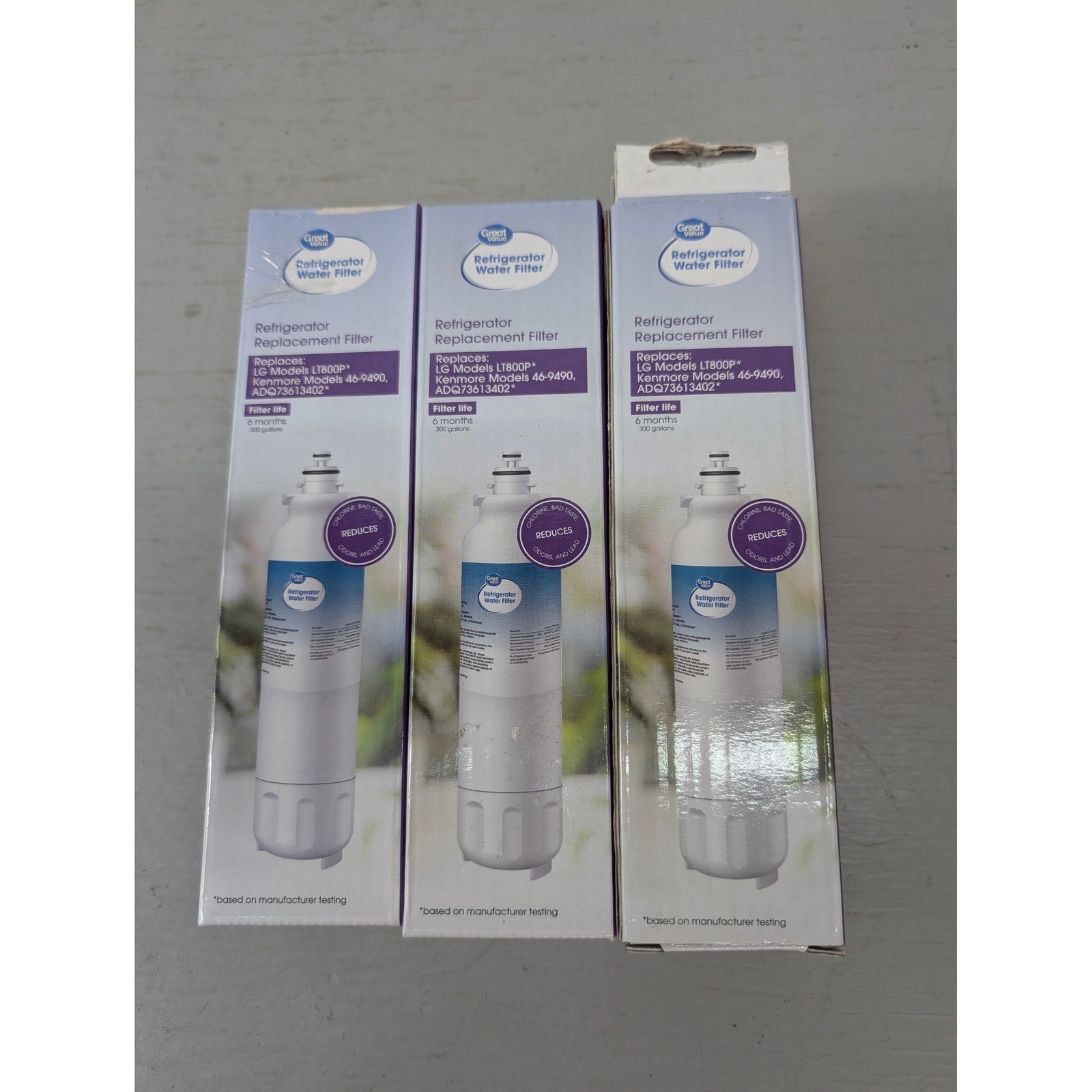 3 Great Value Refrigerator Water Filter Replaces LG LT800P 6 Months 300 Gal NEW