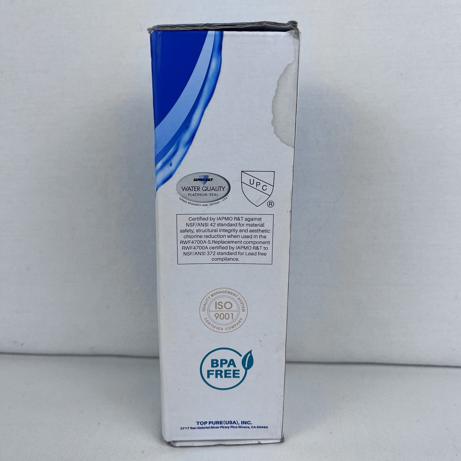 Ice Pure Refrigerator Water Filter Replacement Filter #RWF4700A New In Open Box