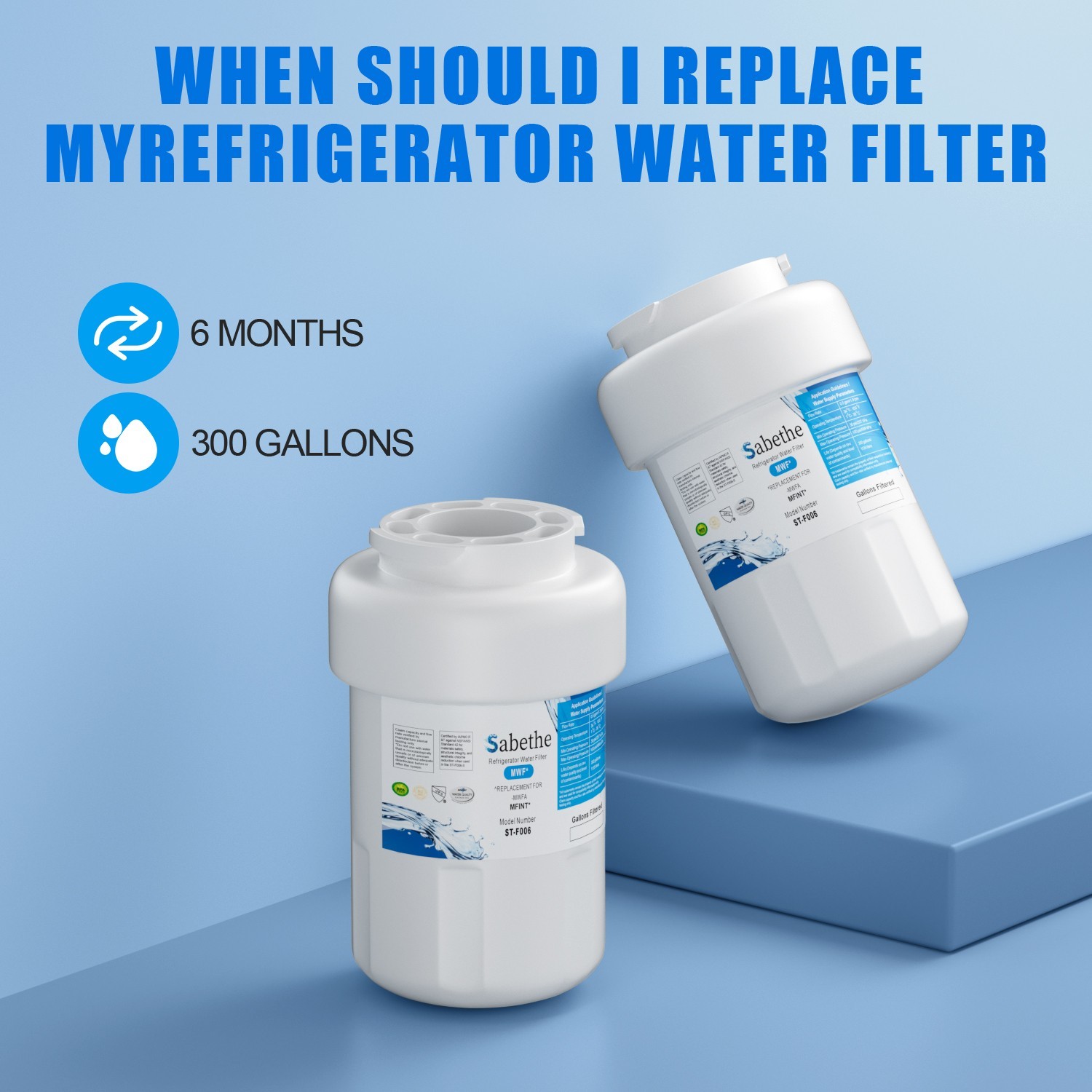 4 Pack F006 Refrigerator Water Filter for GE MWF, MWFINT, MWFA, PC75009