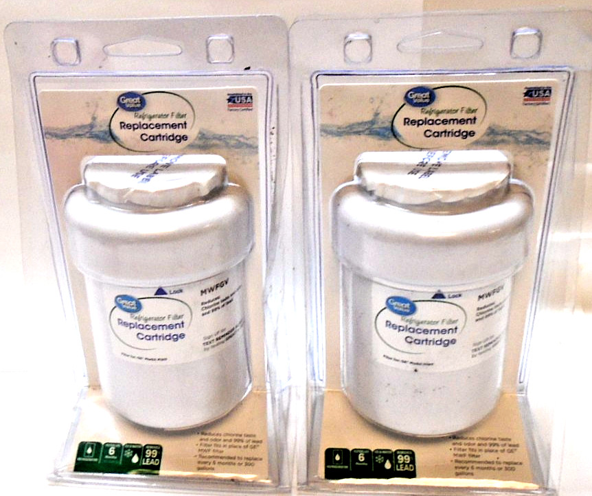 2X Refrigerator Filter Replacement Cartridge for GE MWF Great Value (MWFGV) F/S