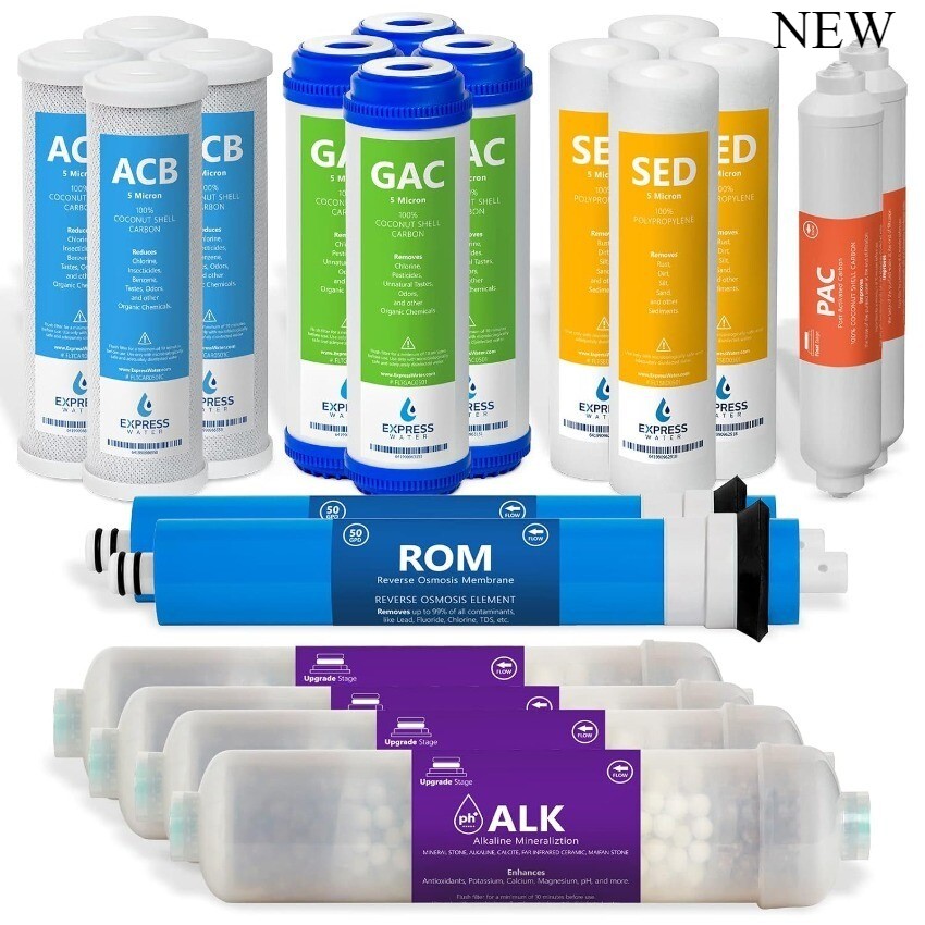 Express Water – 2 Years Alkaline Reverse Osmosis System Replacement Filter Set