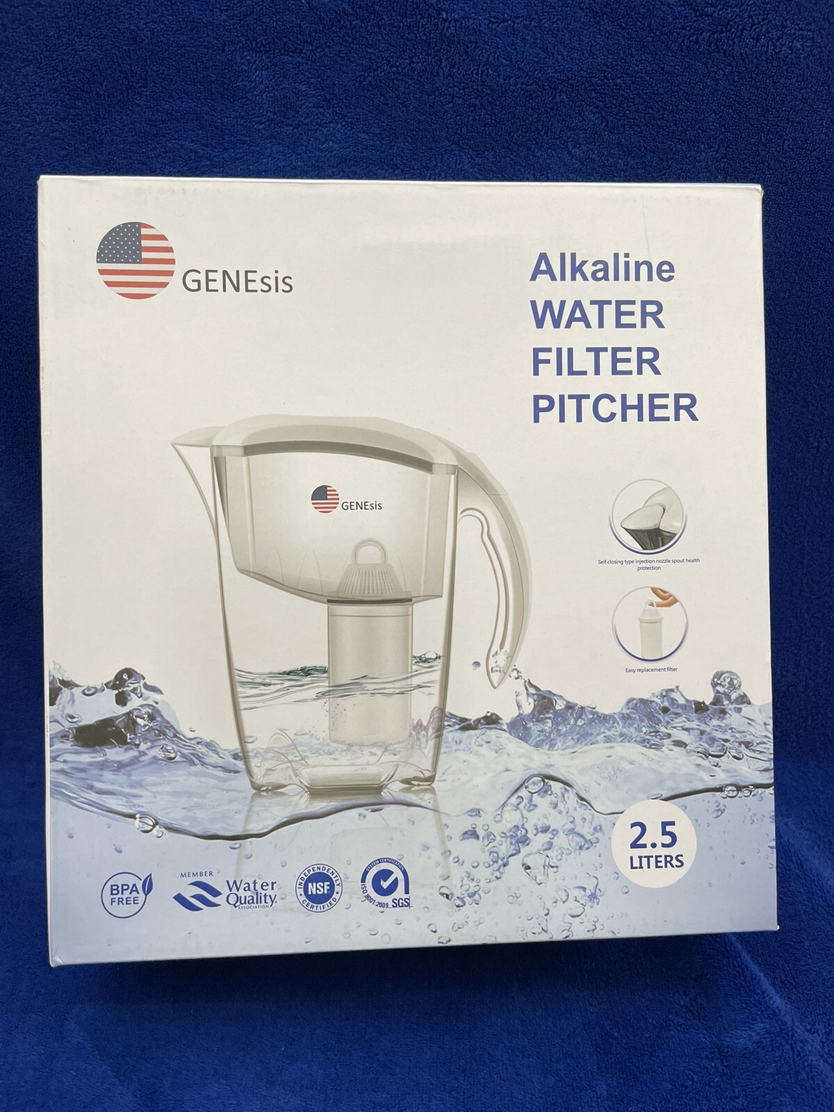 Genesis Water Filter Pitcher 2.5 L Alkaline Ionizer- 7 Stages.