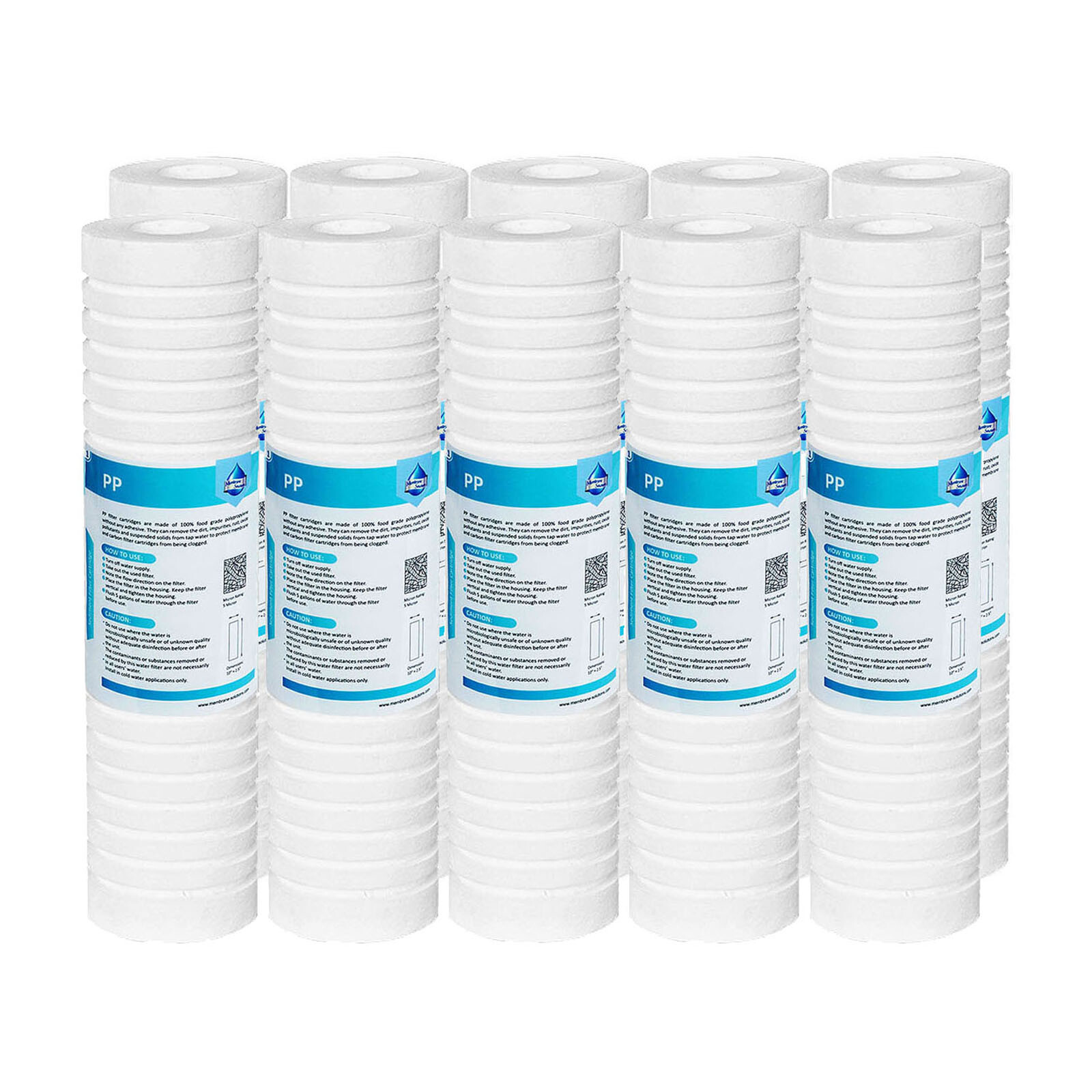 10 Pack 0.5/1/5 Micron 10×2.5″ Grooved Sediment Water Filter Purifier Cartridges