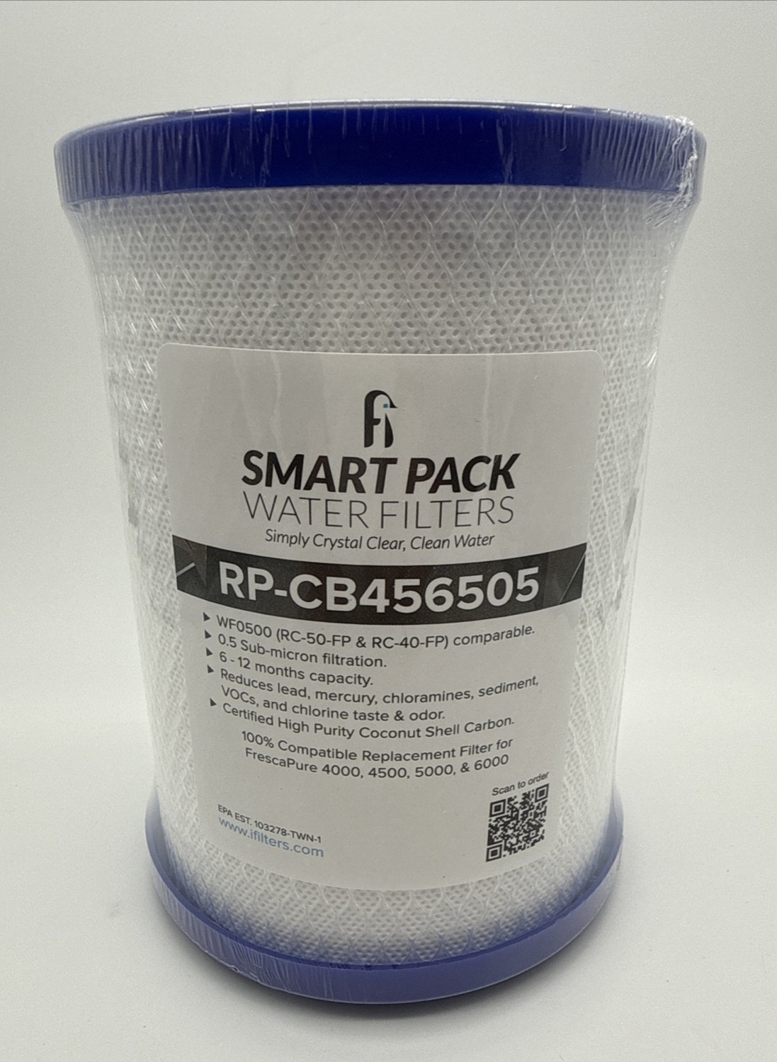 iFilters Carbon Water Filter 0.5 Micron 750 GPD Fits FrescaPure 4000-6000