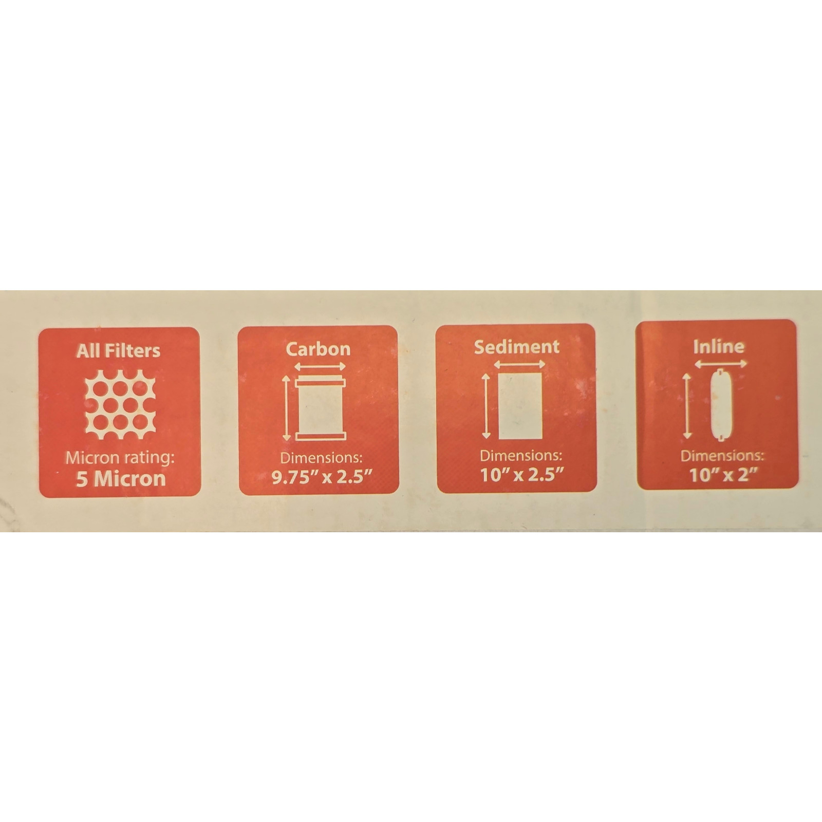 Aquaboon 5 Pack Water Filter Kit 10in 5 Micron Carbon Sediment Inline